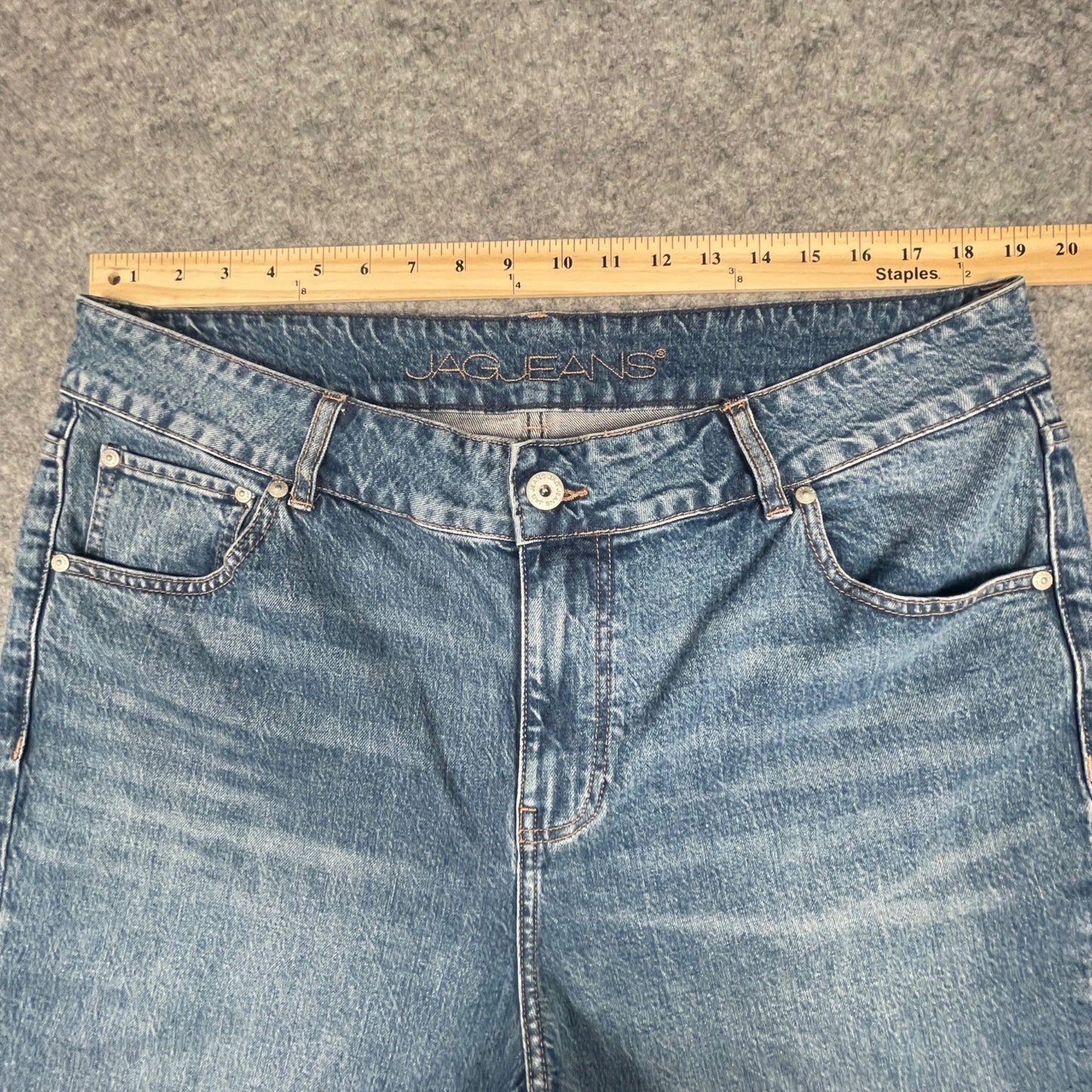 Jag Womens High Rise Straight Leg Jeans Size 20W Classic Blue Denim - Voodoo Jewelers