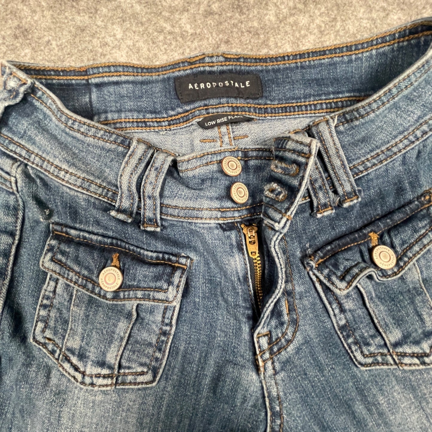 Aeropostale Womens Low Rise Flare Jeans 00 Reg Comfortable Stylish Denim - Voodoo Jewelers
