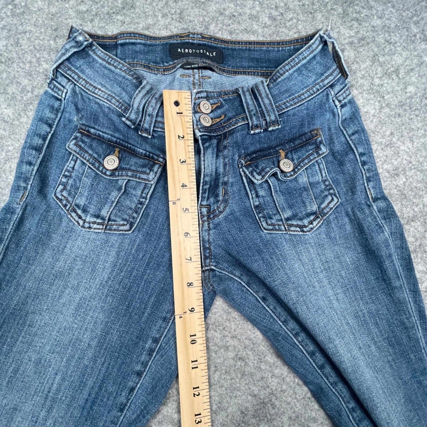 Aeropostale Womens Low Rise Flare Jeans 00 Reg Comfortable Stylish Denim - Voodoo Jewelers