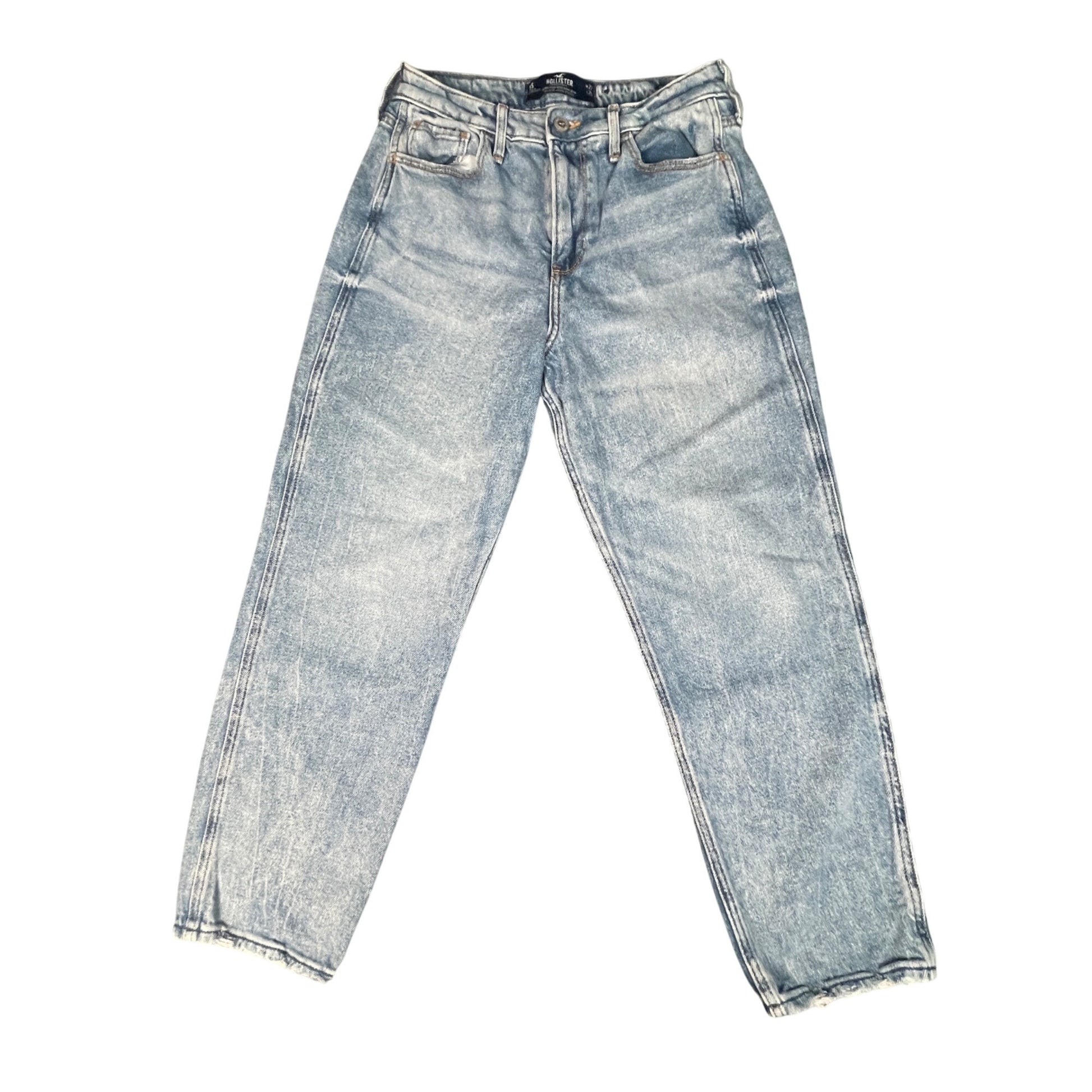 Hollister Womens Ultra High-Rise Mom Jeans Size 5S Light Wash Denim Casual Style - Voodoo Jewelers