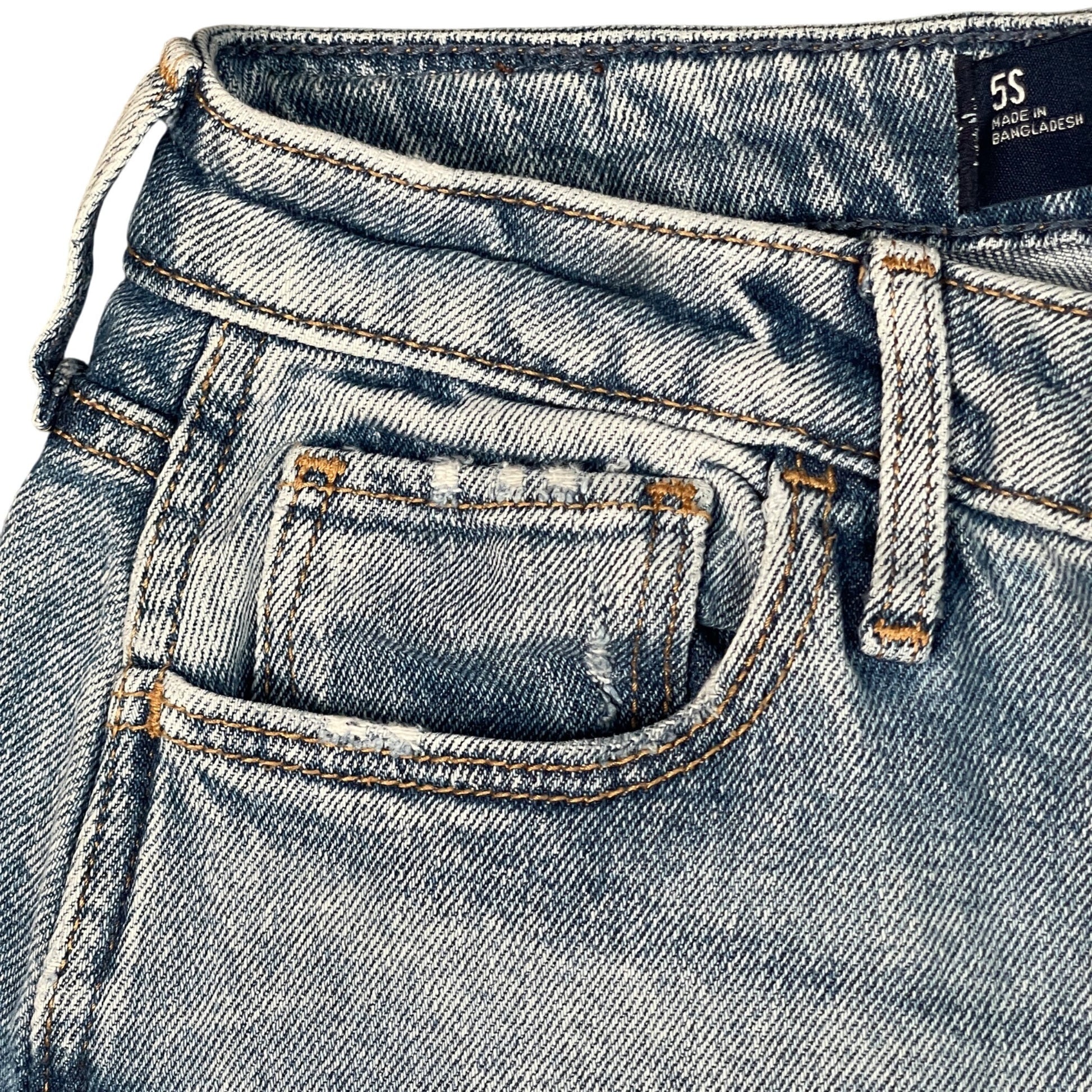 Hollister Womens Ultra High-Rise Mom Jeans Size 5S Light Wash Denim Casual Style - Voodoo Jewelers