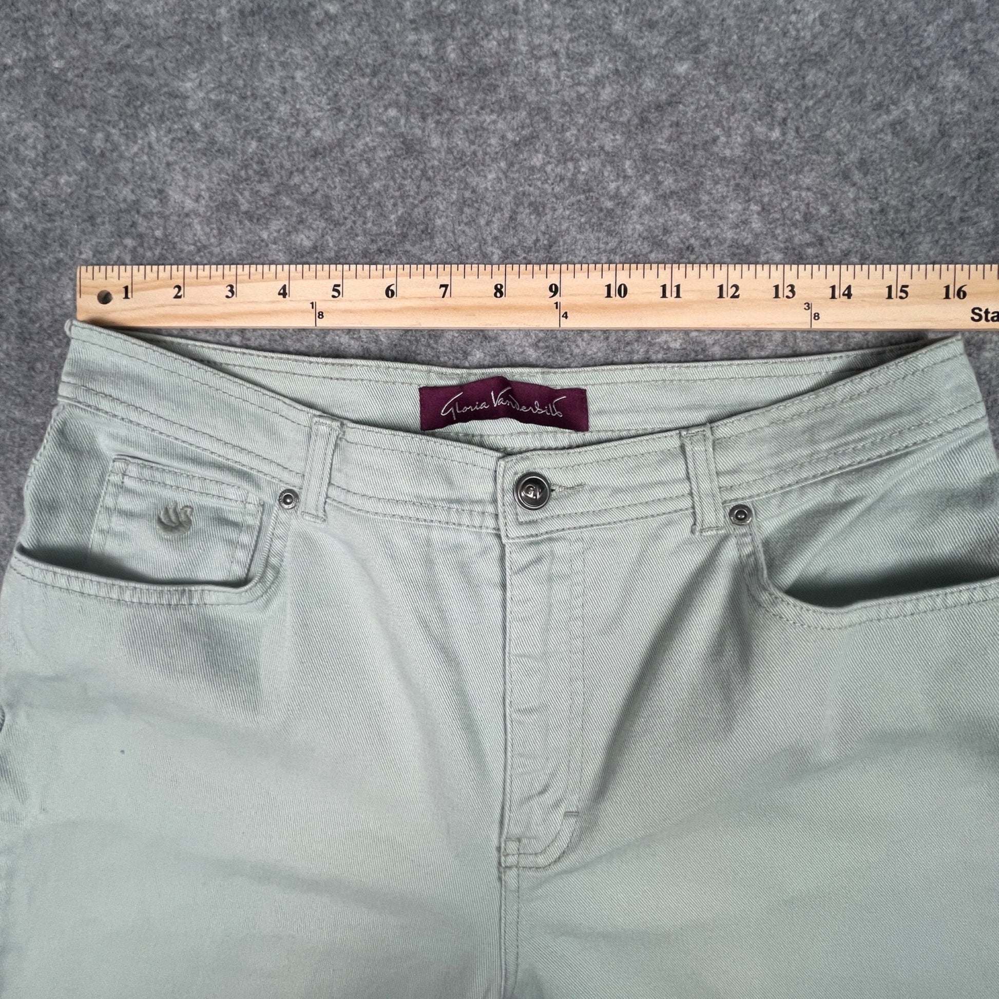 Gloria Vanderbilt Womens Jeans Size 12 Mint Green Casual Relaxed Fit Denim - Voodoo Jewelers