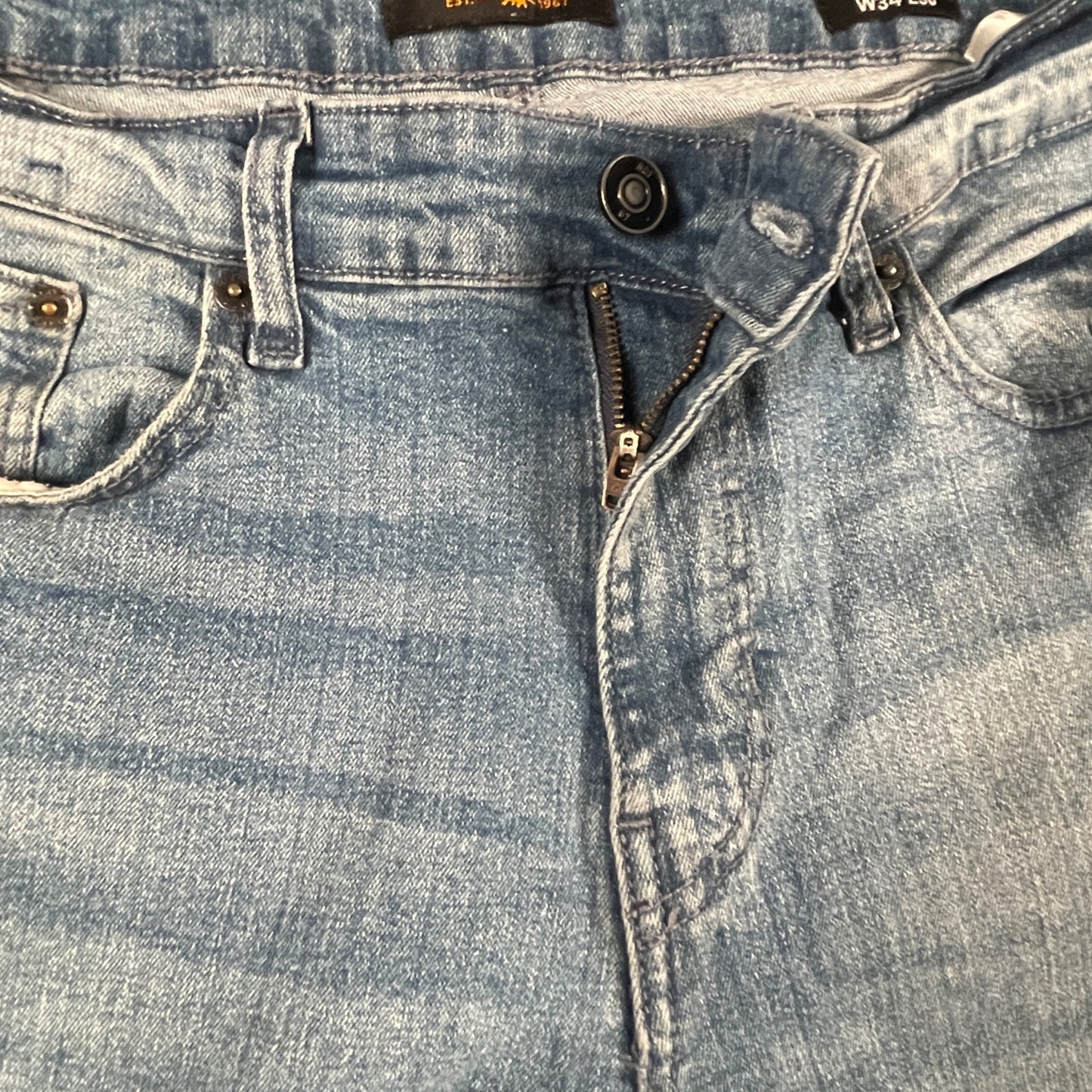 Jeans Size 34x30 Ring Of Fire Men's Slim Fit Distressed Blue Denim - Voodoo Jewelers