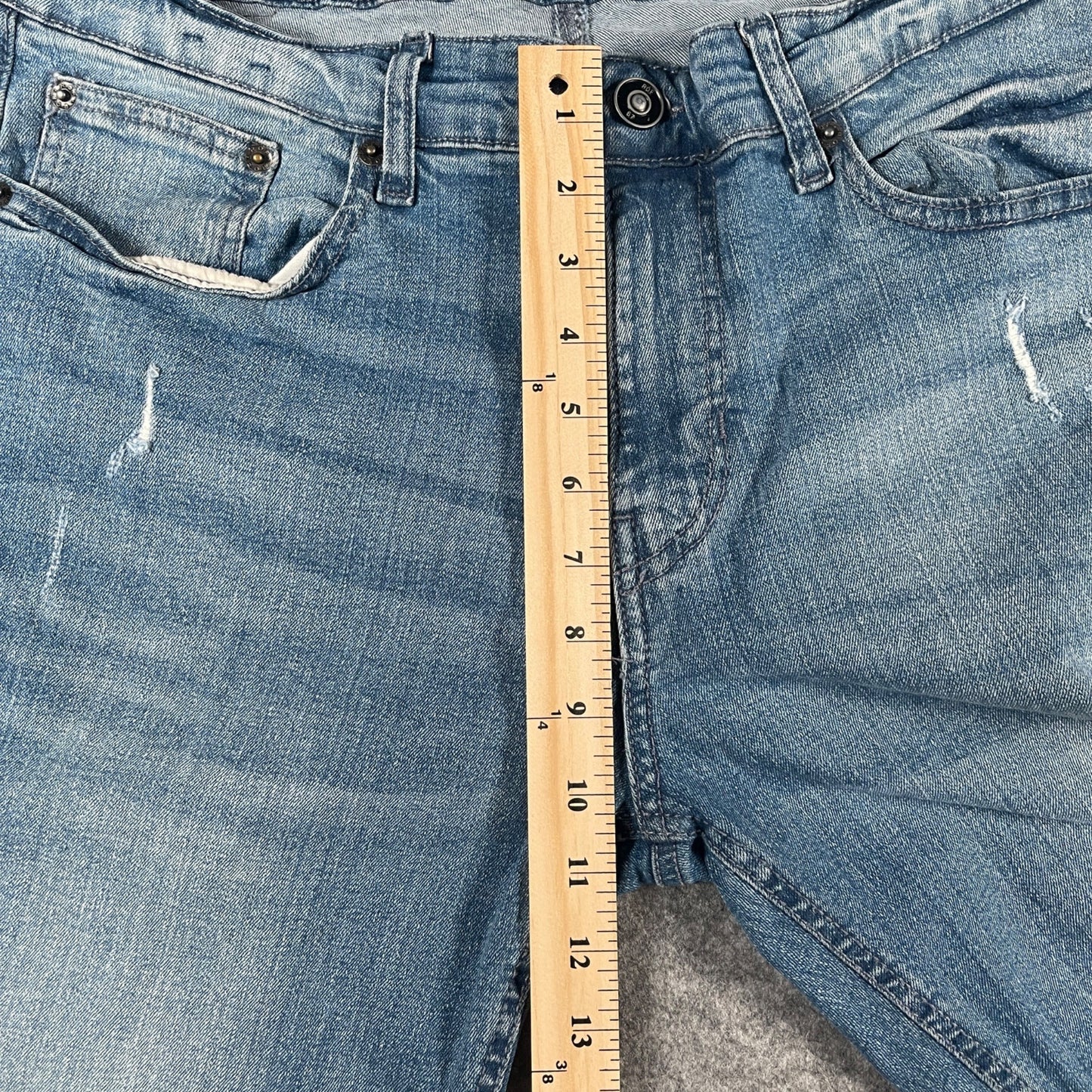 Jeans Size 34x30 Ring Of Fire Men's Slim Fit Distressed Blue Denim - Voodoo Jewelers