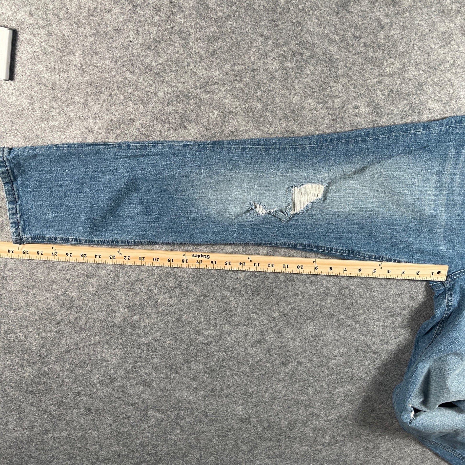 Jeans Size 34x30 Ring Of Fire Men's Slim Fit Distressed Blue Denim - Voodoo Jewelers