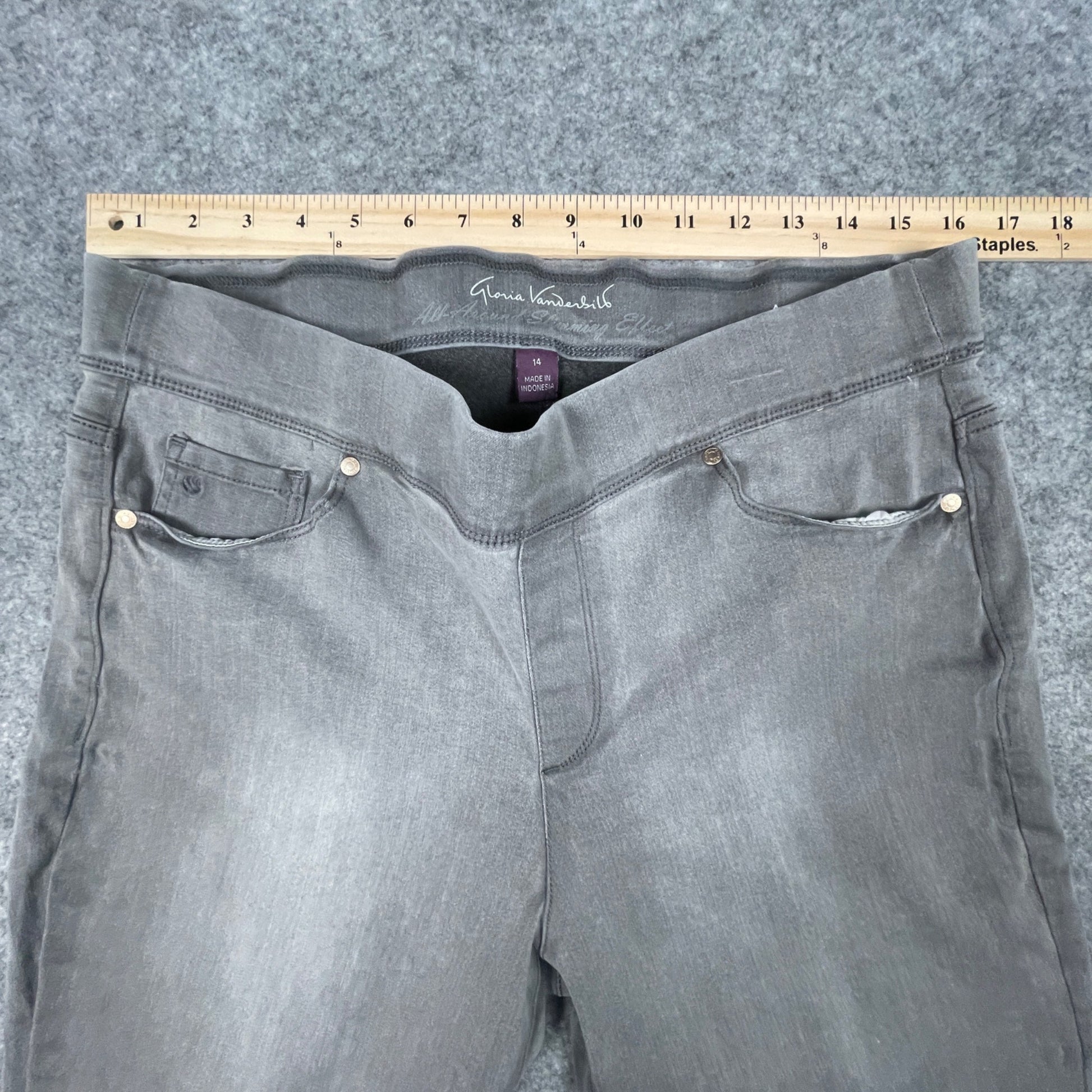 Gloria Vanderbilt Womens Gray Slimming Jeans Size 14 Cotton Blend Stylish - Voodoo Jewelers