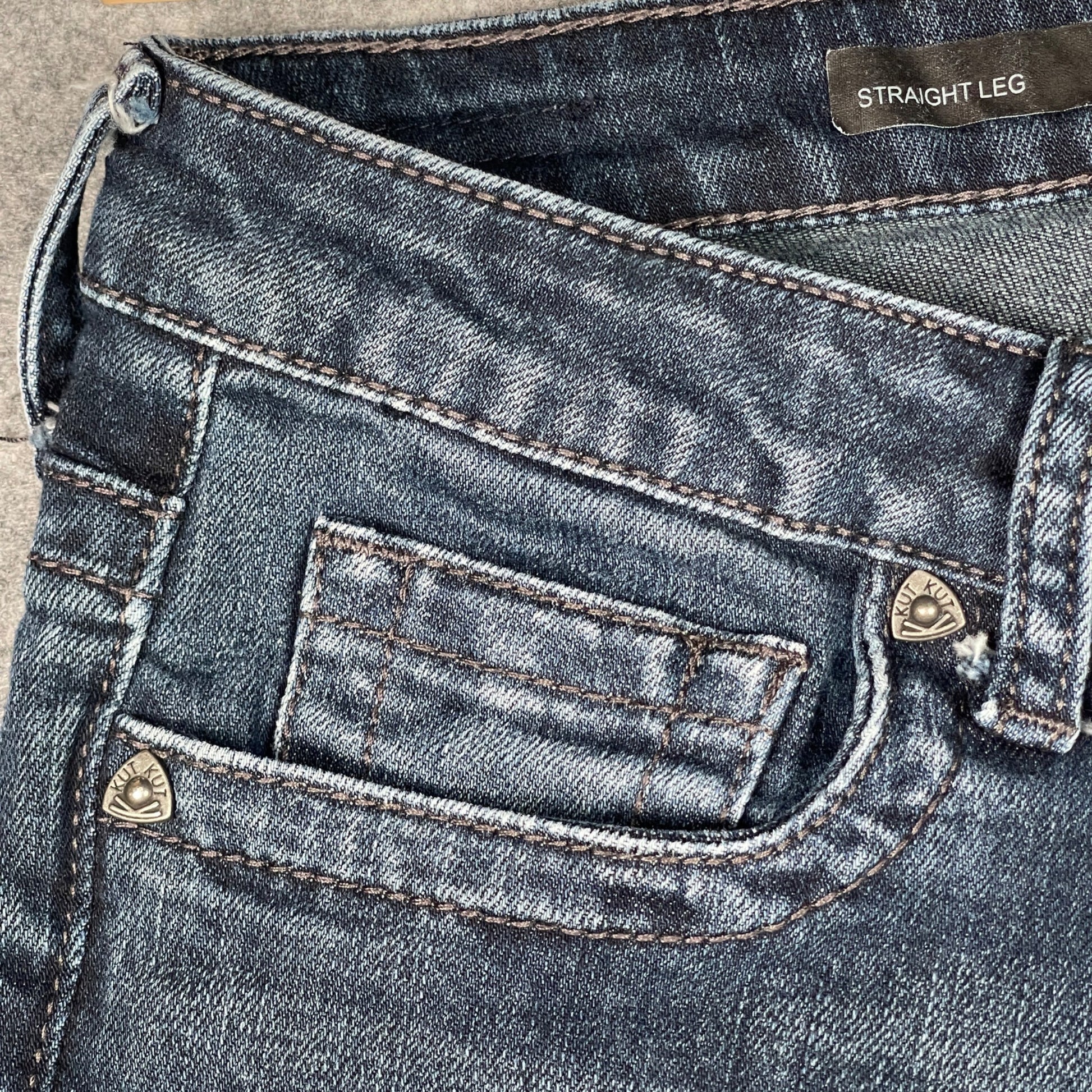 Kut from the Kloth Women's Jeans Size 10S Straight Leg Stretch Blue High Rise - Voodoo Jewelers