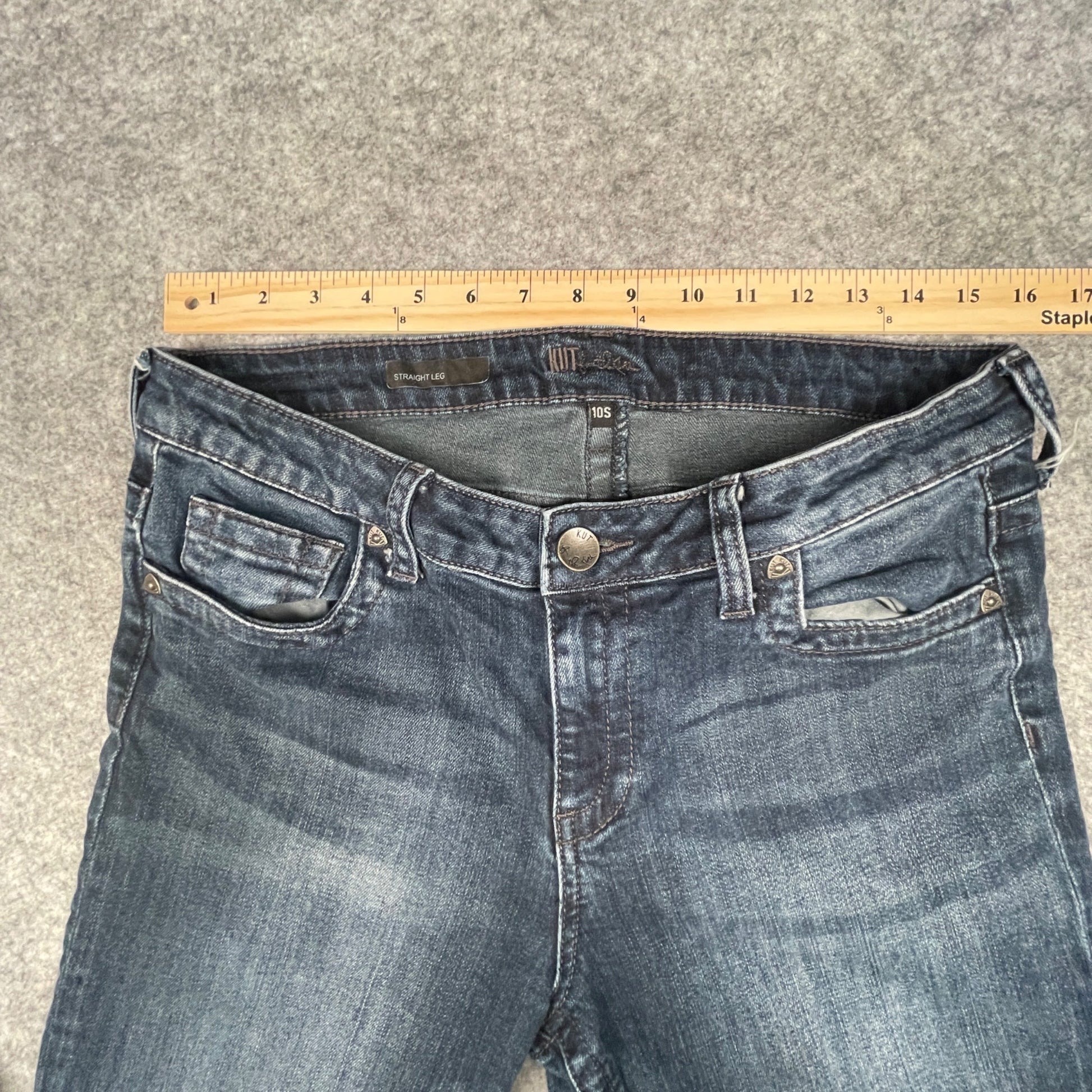 Kut from the Kloth Women's Jeans Size 10S Straight Leg Stretch Blue High Rise - Voodoo Jewelers