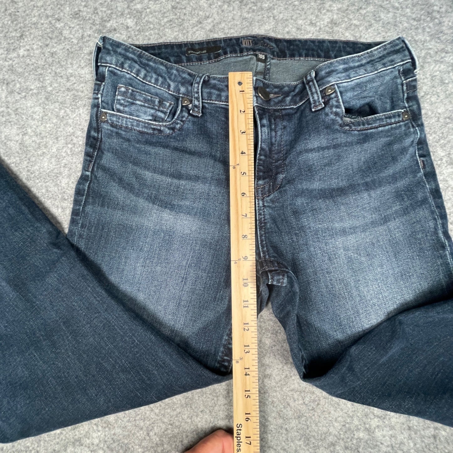 Kut from the Kloth Women's Jeans Size 10S Straight Leg Stretch Blue High Rise - Voodoo Jewelers