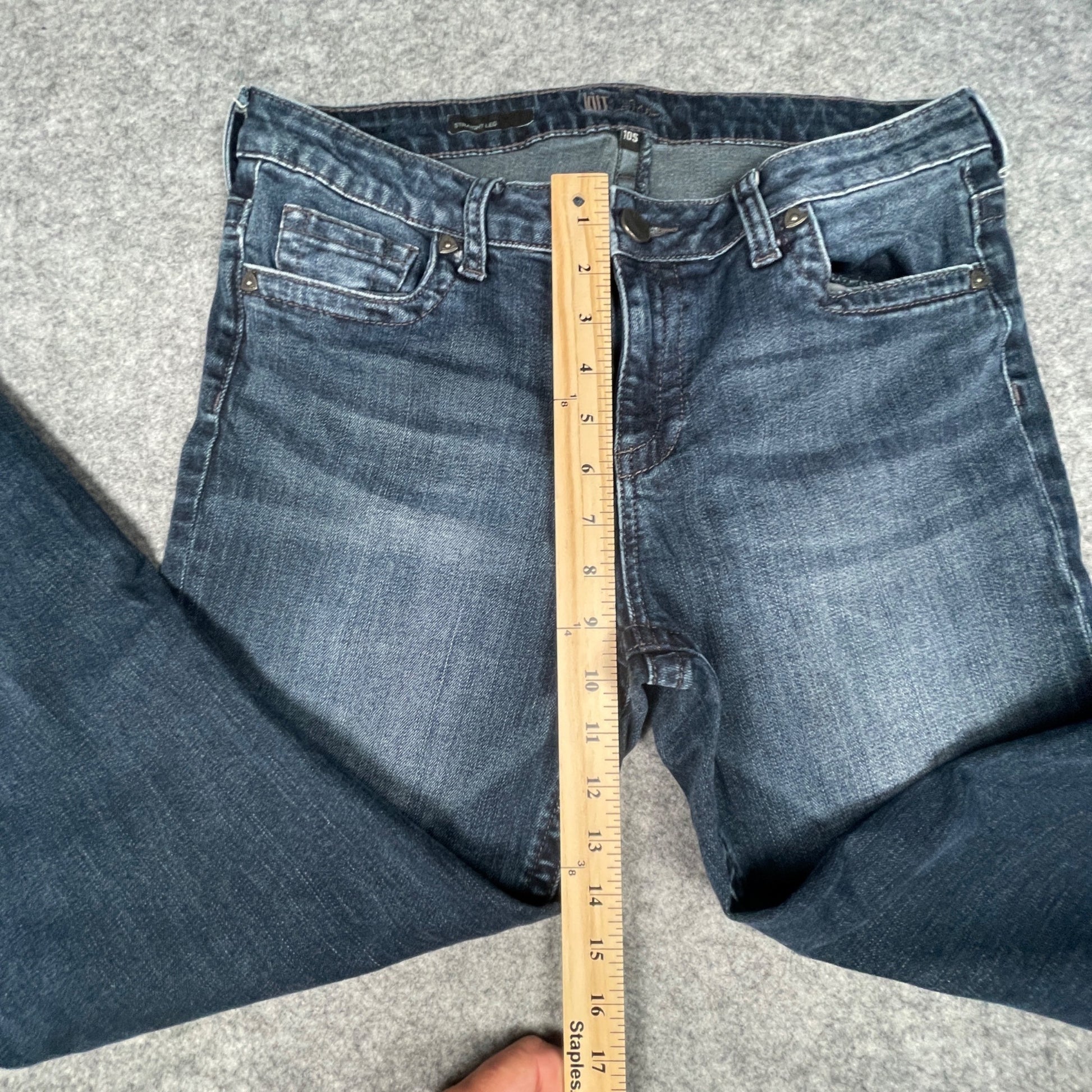 Kut from the Kloth Women's Jeans Size 10S Straight Leg Stretch Blue High Rise - Voodoo Jewelers