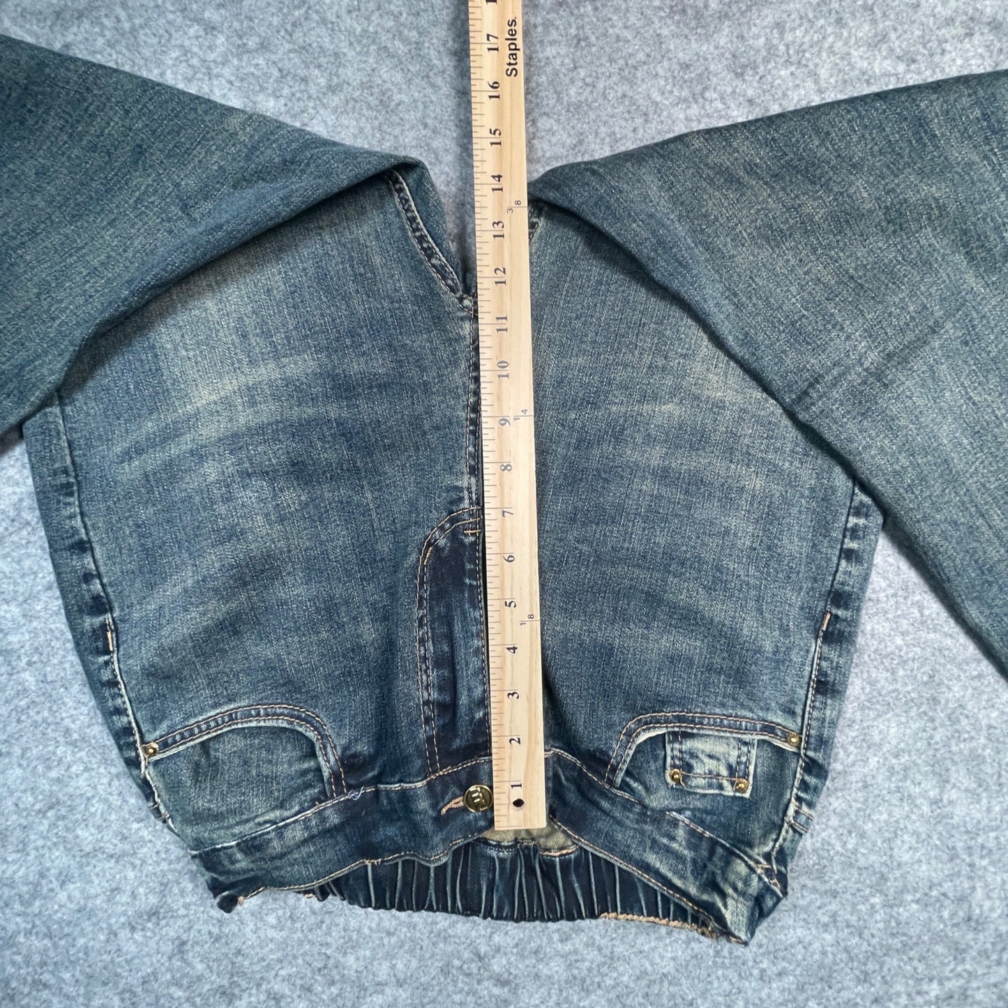 Chic Denim Jeans Women's Size 11 Elastic Waistband Distressed Style Blue Casual - Voodoo Jewelers