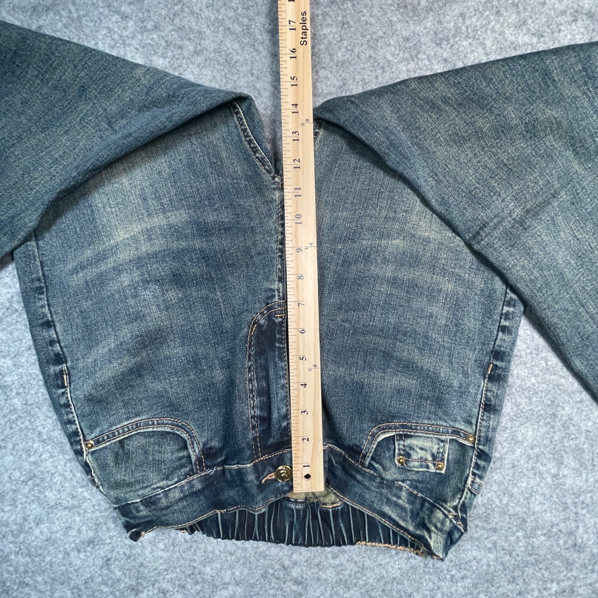 Chic Denim Jeans Women's Size 11 Elastic Waistband Distressed Style Blue Casual - Voodoo Jewelers