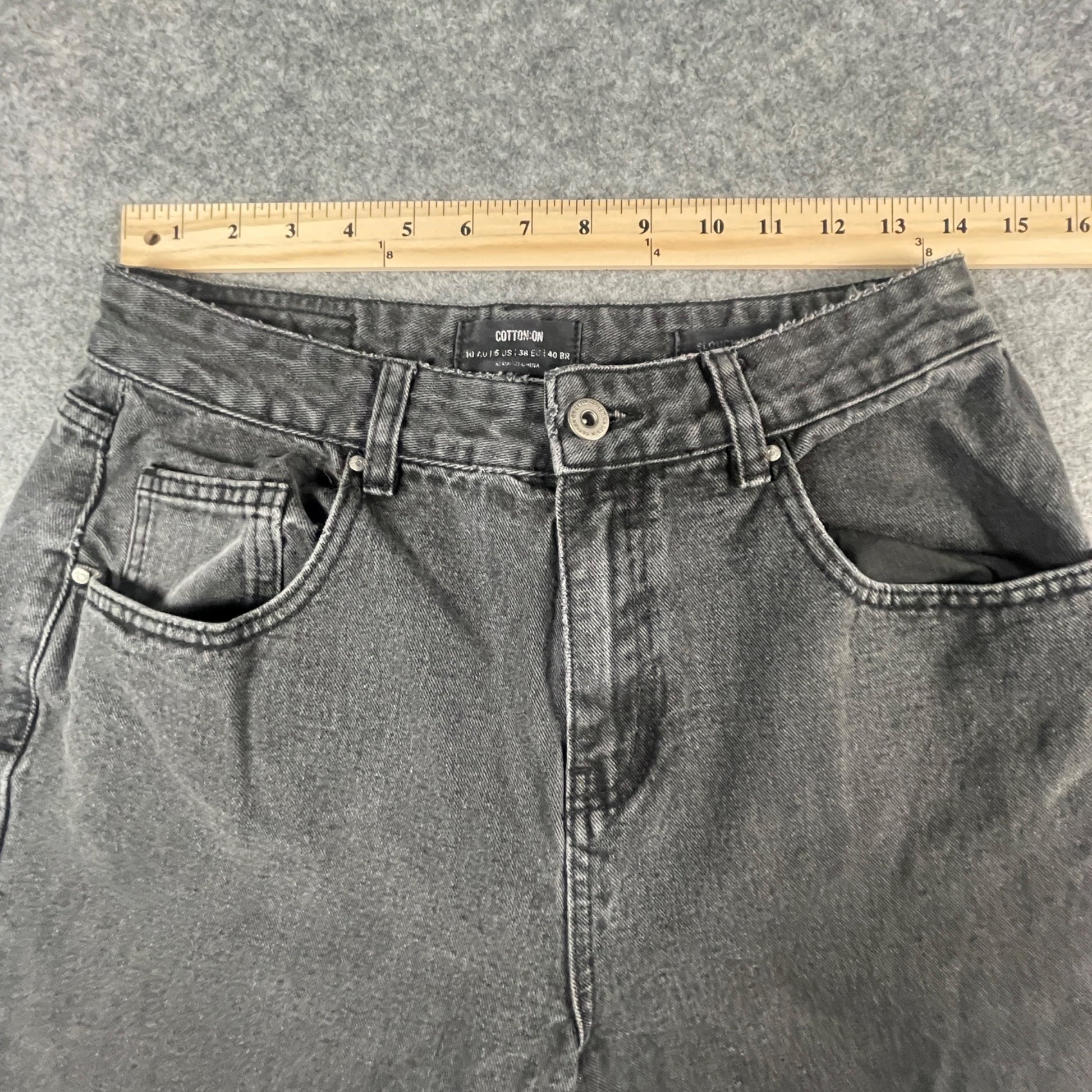 Jeans Size 10 Slouch Mom Charcoal Relaxed Fit Denim Casual Wear Cotton On Women's - Voodoo Jewelers