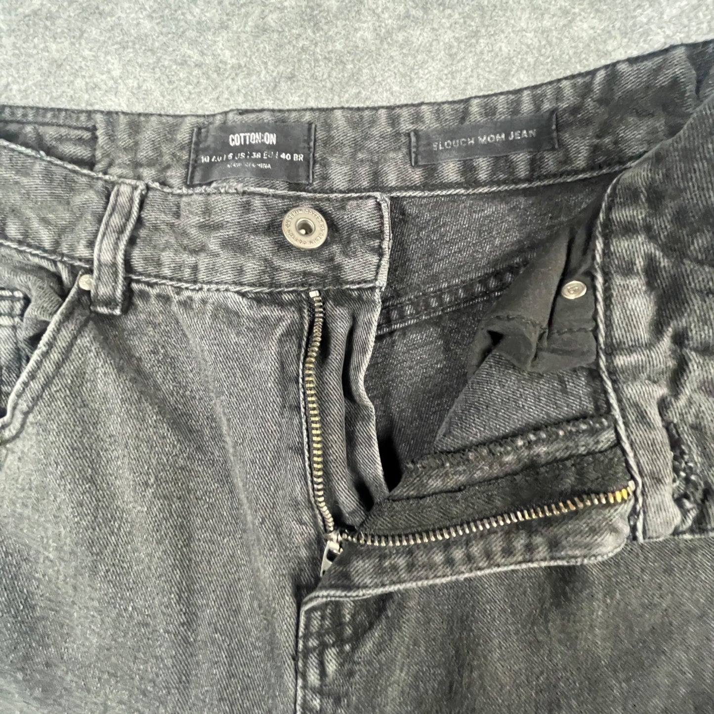 Jeans Size 10 Slouch Mom Charcoal Relaxed Fit Denim Casual Wear Cotton On Women's - Voodoo Jewelers
