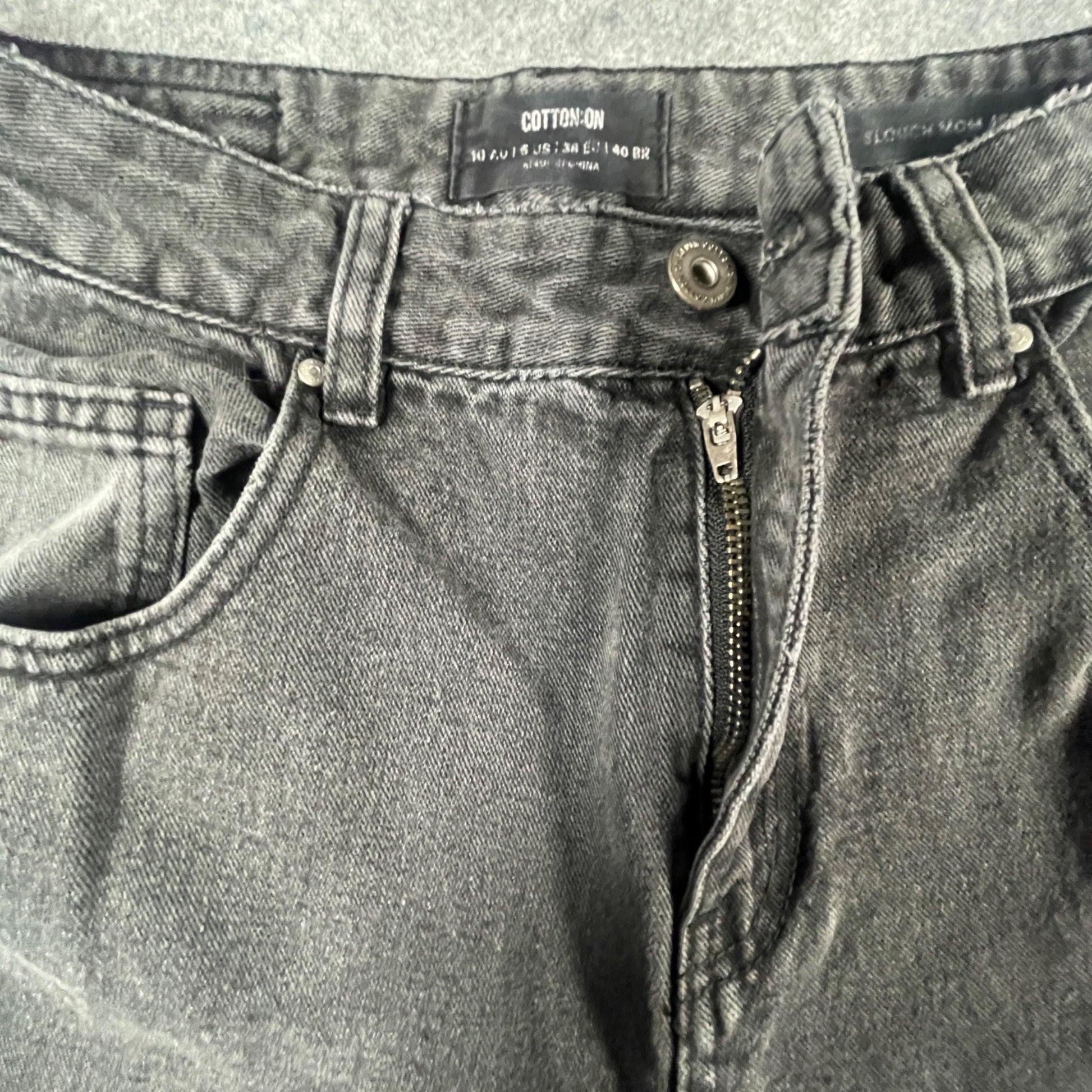 Jeans Size 10 Slouch Mom Charcoal Relaxed Fit Denim Casual Wear Cotton On Women's - Voodoo Jewelers