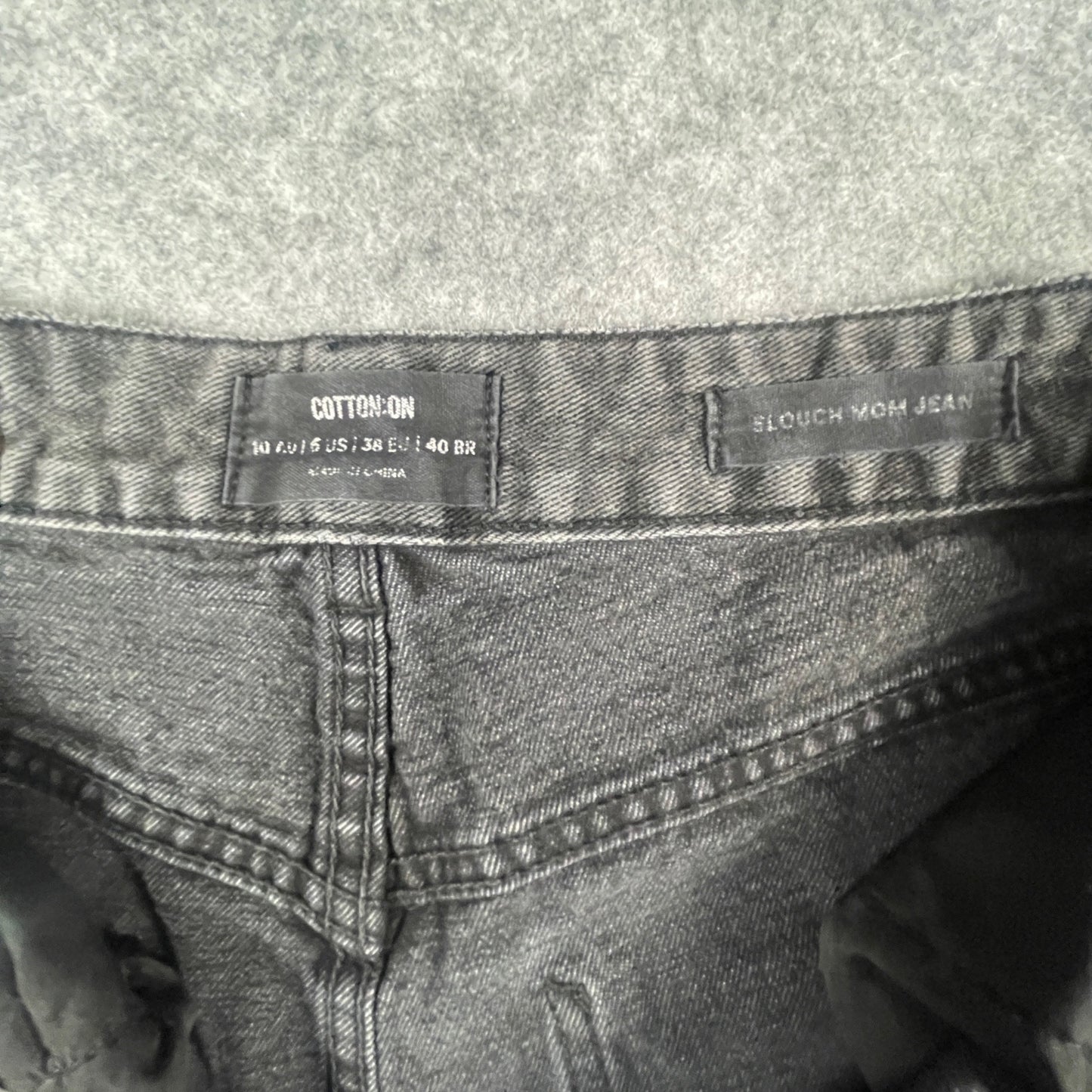 Jeans Size 10 Slouch Mom Charcoal Relaxed Fit Denim Casual Wear Cotton On Women's - Voodoo Jewelers
