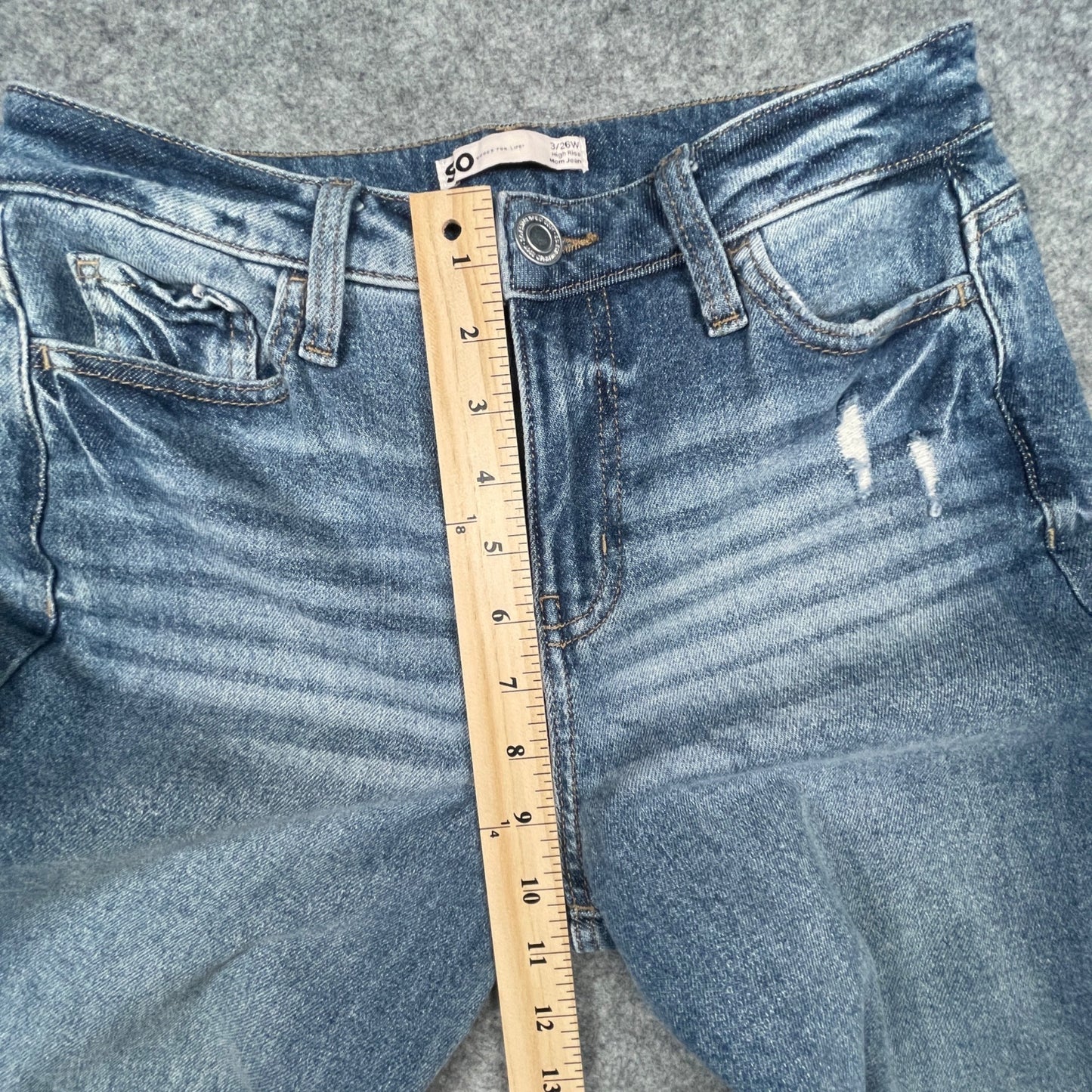 SO Goods for Life Womens Size 3/26W High Rise Mom Jeans Classic Light Wash Style Denim - Voodoo Jewelers