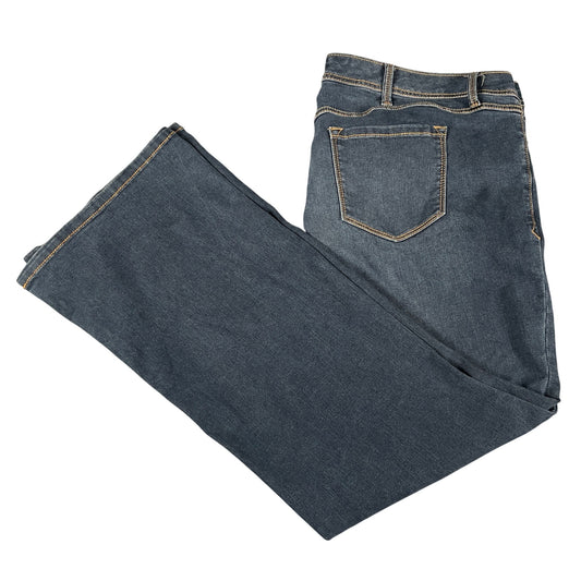 Women's Blue Jeans Size 24R 44x32 Wide Leg Flare Denim Blue Comfortable Fit - Voodoo Jewelers