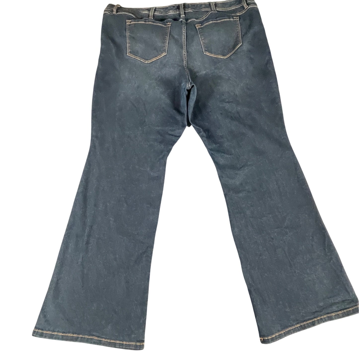 Women's Blue Jeans Size 24R 44x32 Wide Leg Flare Denim Blue Comfortable Fit - Voodoo Jewelers