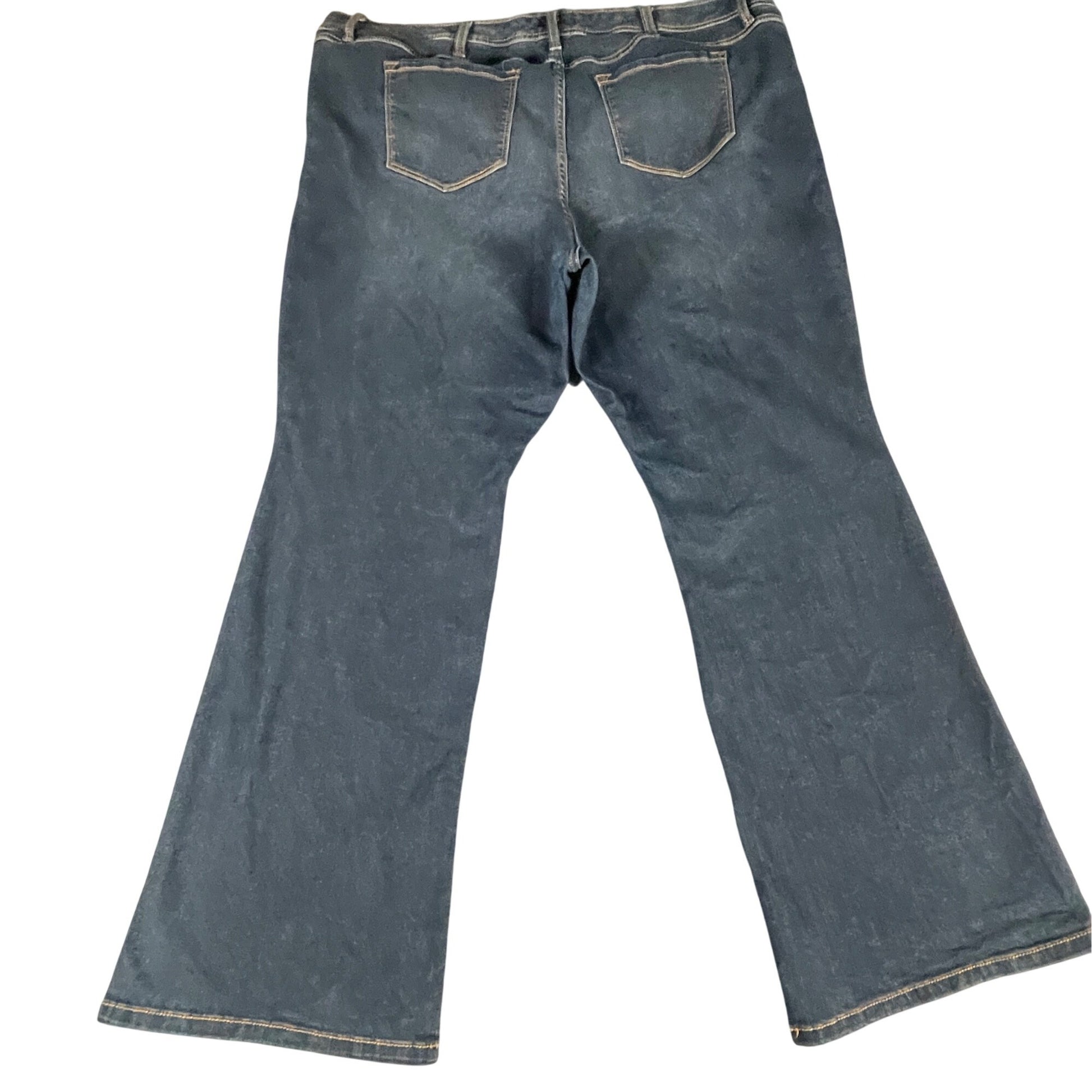 Women's Blue Jeans Size 24R 44x32 Wide Leg Flare Denim Blue Comfortable Fit - Voodoo Jewelers