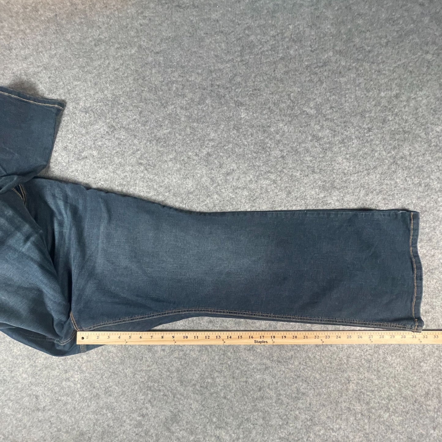 Women's Blue Jeans Size 24R 44x32 Wide Leg Flare Denim Blue Comfortable Fit - Voodoo Jewelers