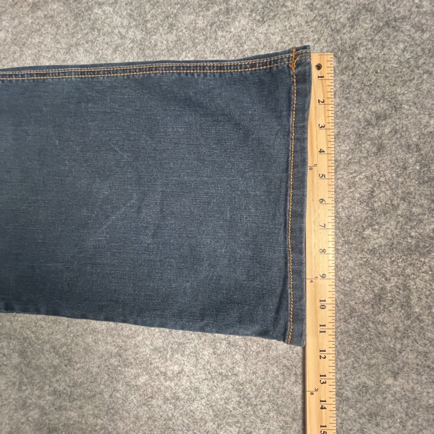 Women's Blue Jeans Size 24R 44x32 Wide Leg Flare Denim Blue Comfortable Fit - Voodoo Jewelers