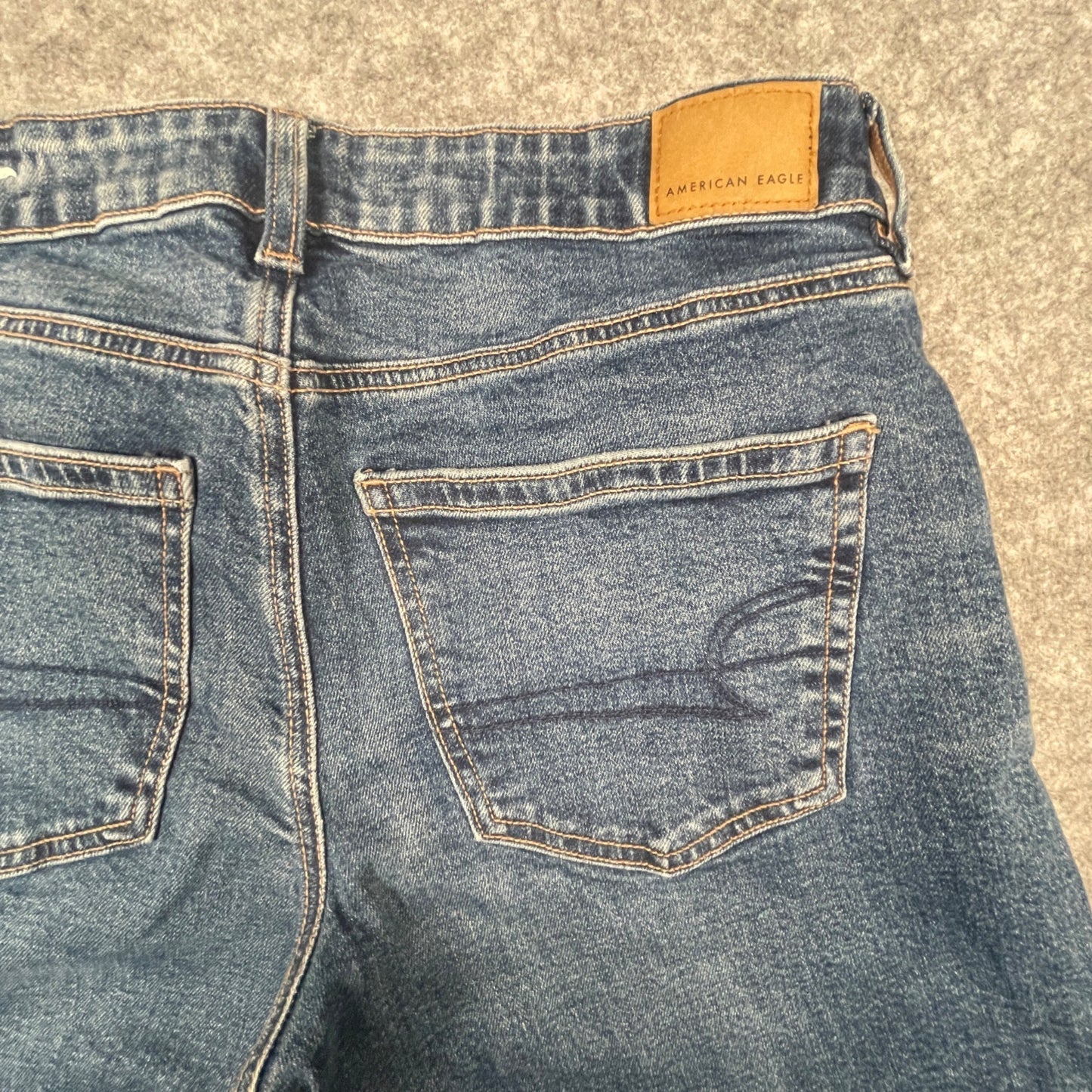 Size 4 Jeans American Eagle Womens Long Baggy Wide Leg Skatter Denim Stretch - Voodoo Jewelers