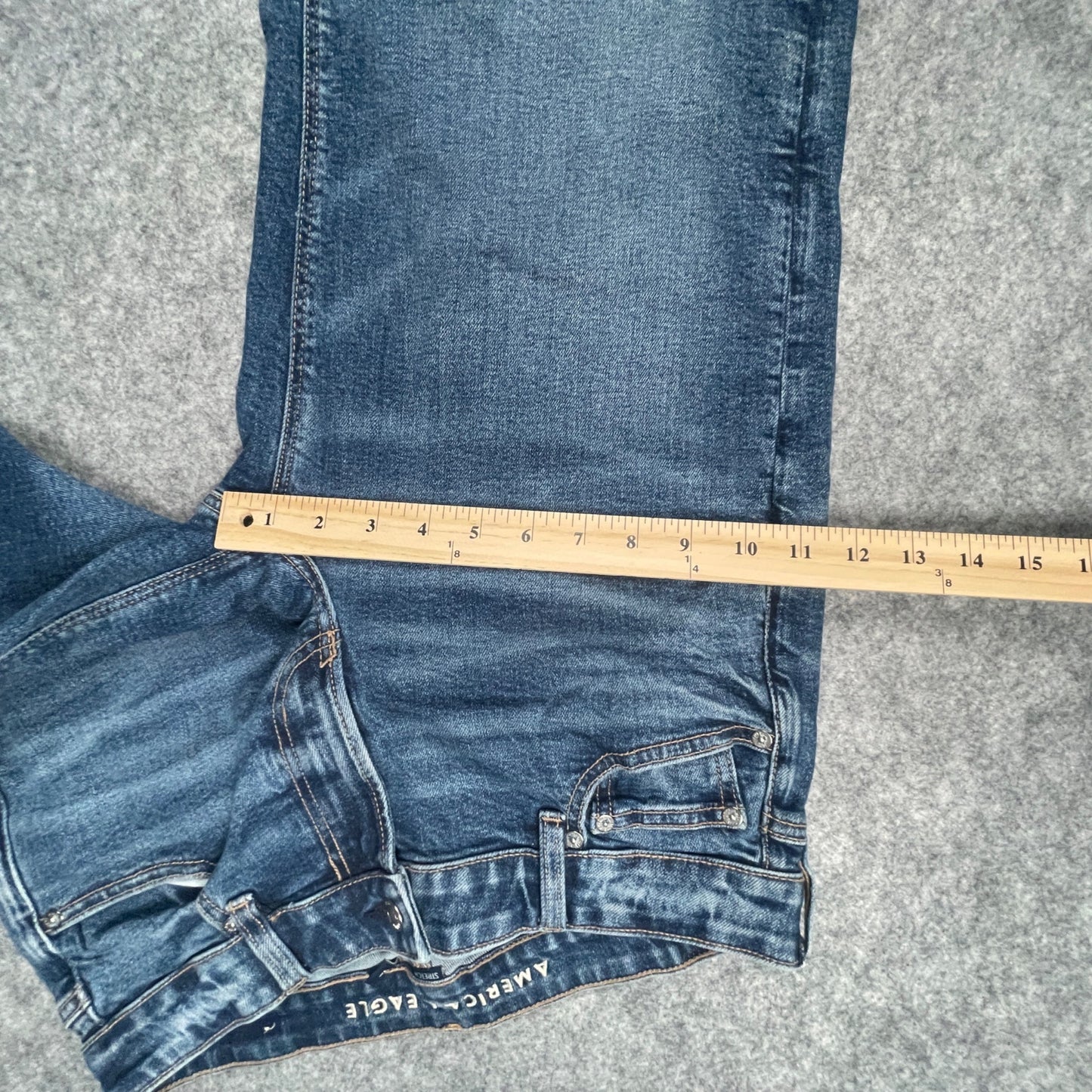 Size 4 Jeans American Eagle Womens Long Baggy Wide Leg Skatter Denim Stretch - Voodoo Jewelers
