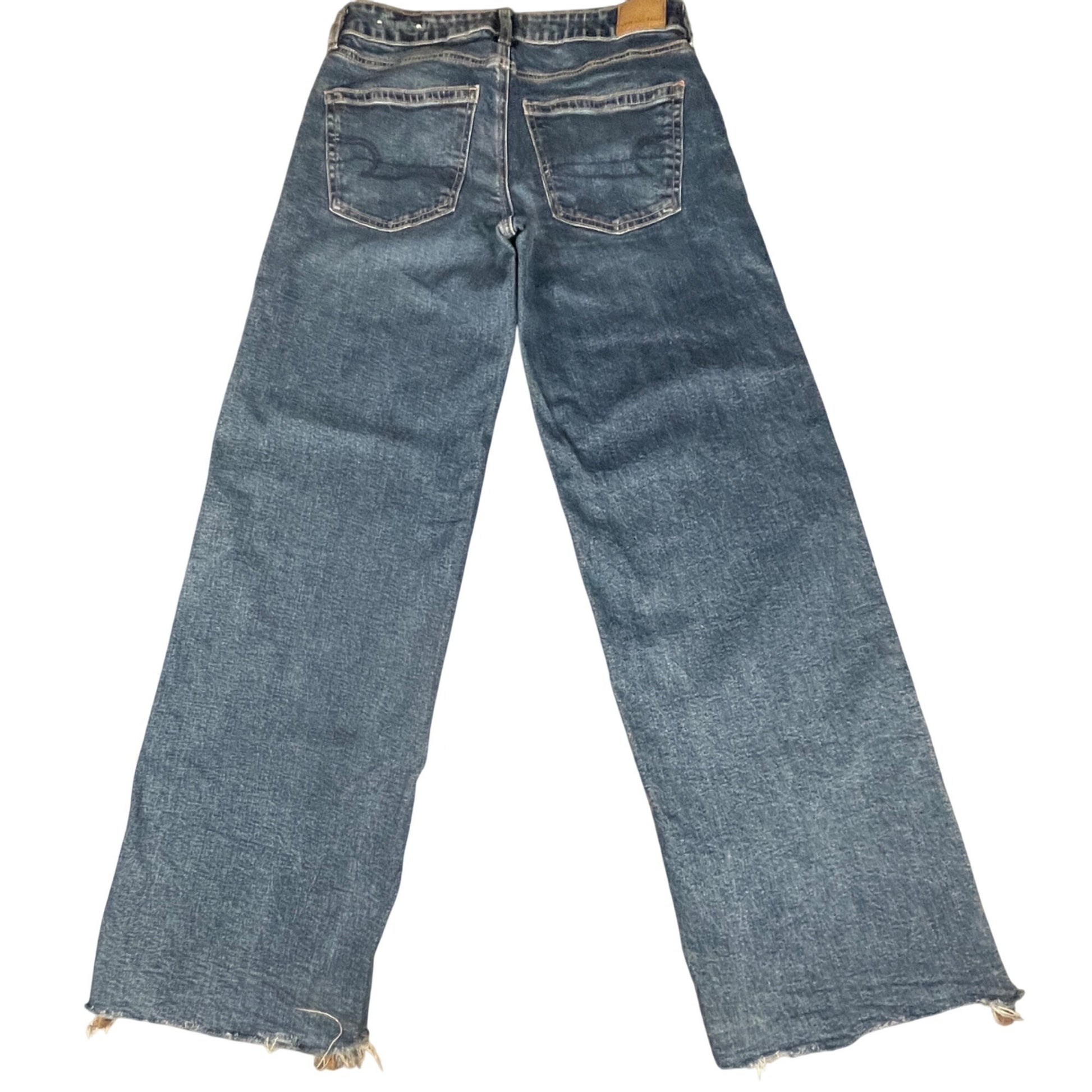 Size 4 Jeans American Eagle Womens Long Baggy Wide Leg Skatter Denim Stretch - Voodoo Jewelers