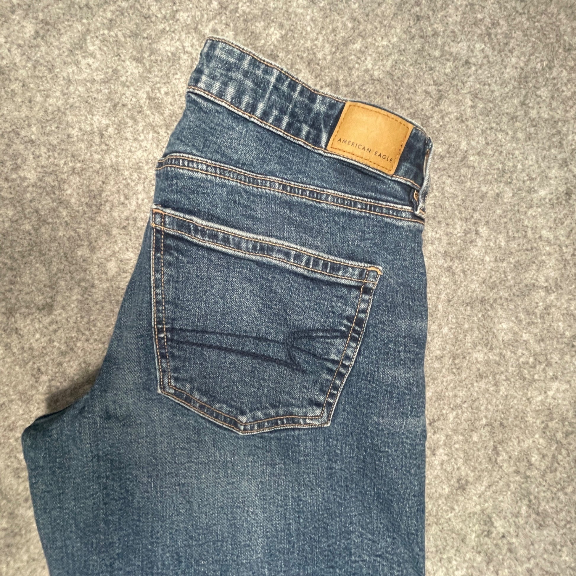 Size 4 Jeans American Eagle Womens Long Baggy Wide Leg Skatter Denim Stretch - Voodoo Jewelers