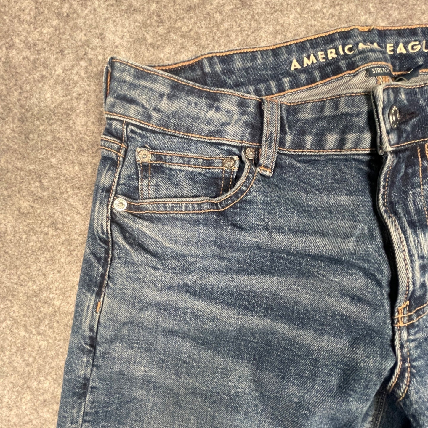 Size 4 Jeans American Eagle Womens Long Baggy Wide Leg Skatter Denim Stretch - Voodoo Jewelers