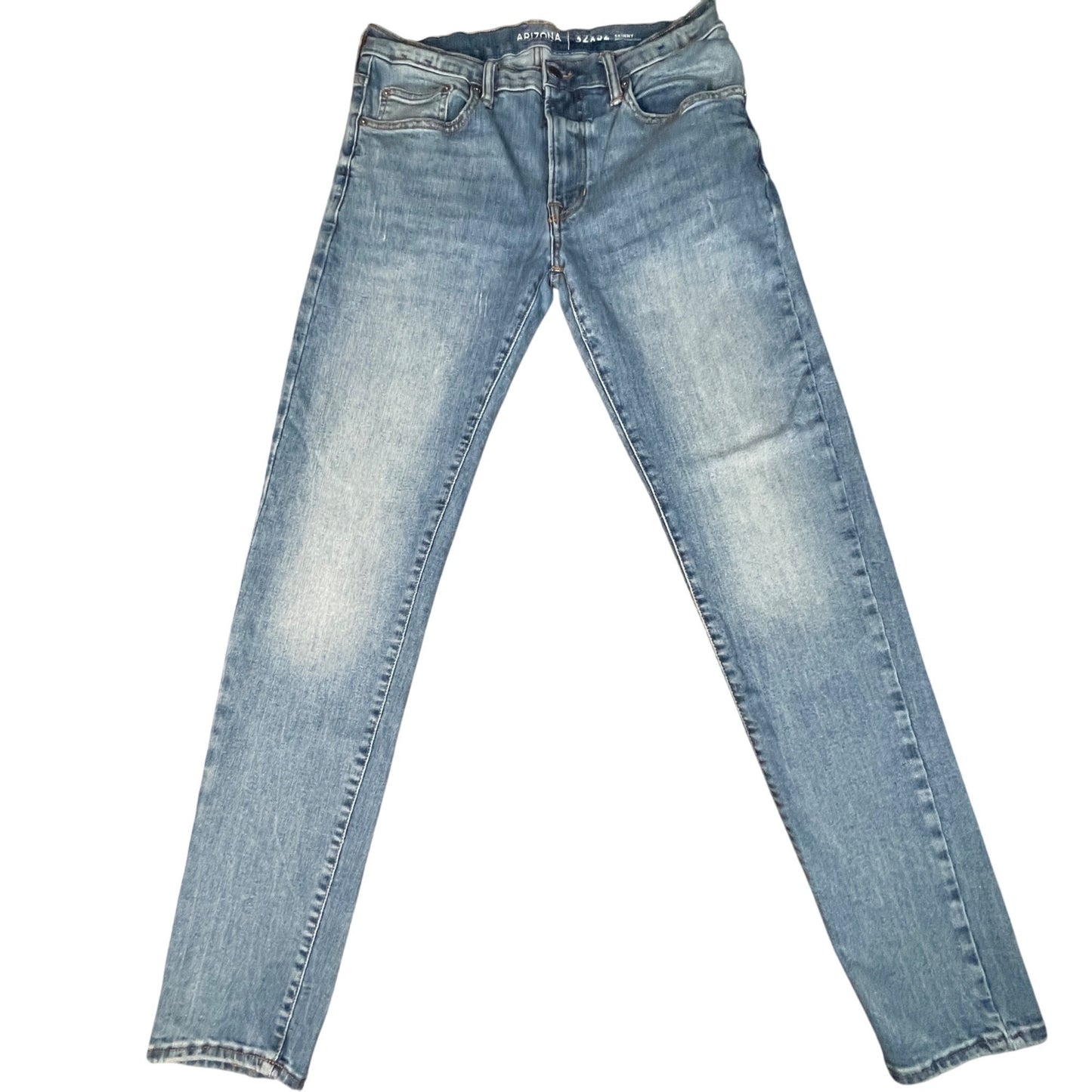 Arizona Skinny Jeans Mens Size 32x32 Distressed Blue Denim Comfortable Fit - Voodoo Jewelers