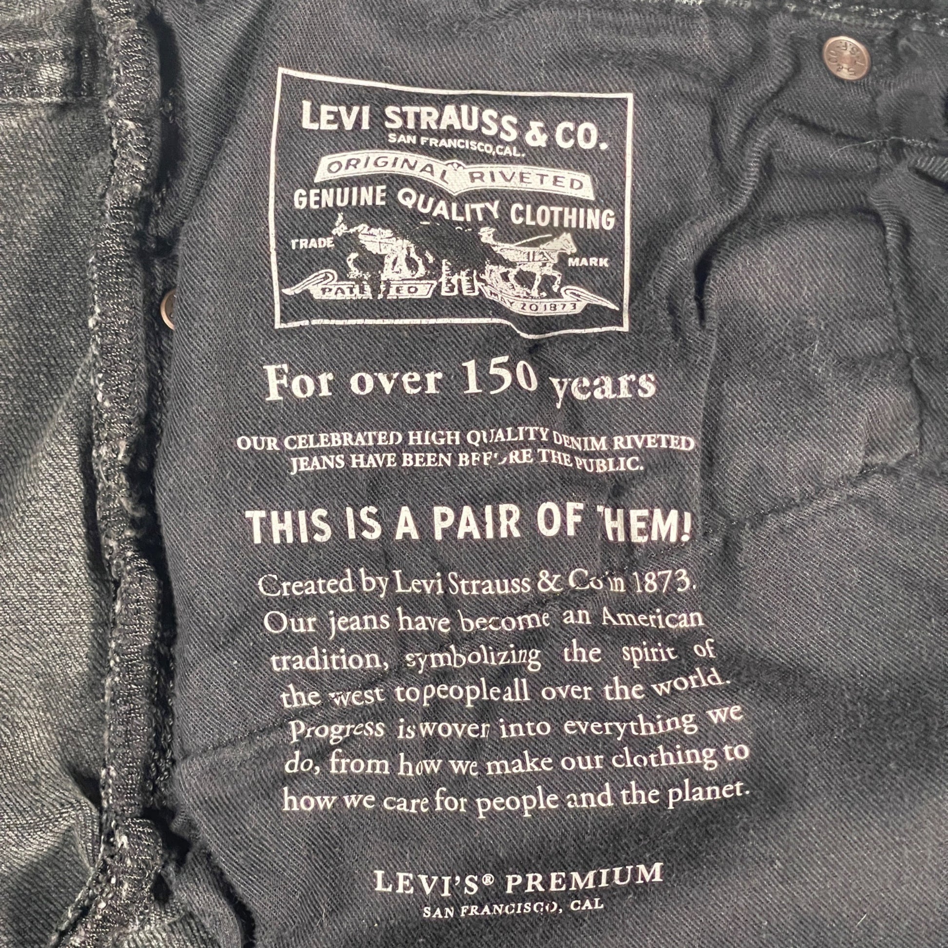 Used Levi’s 505 Mens Black Denim Jeans Size 34x30 Classic Straight Fit Casual Comfort - Voodoo Jewelers