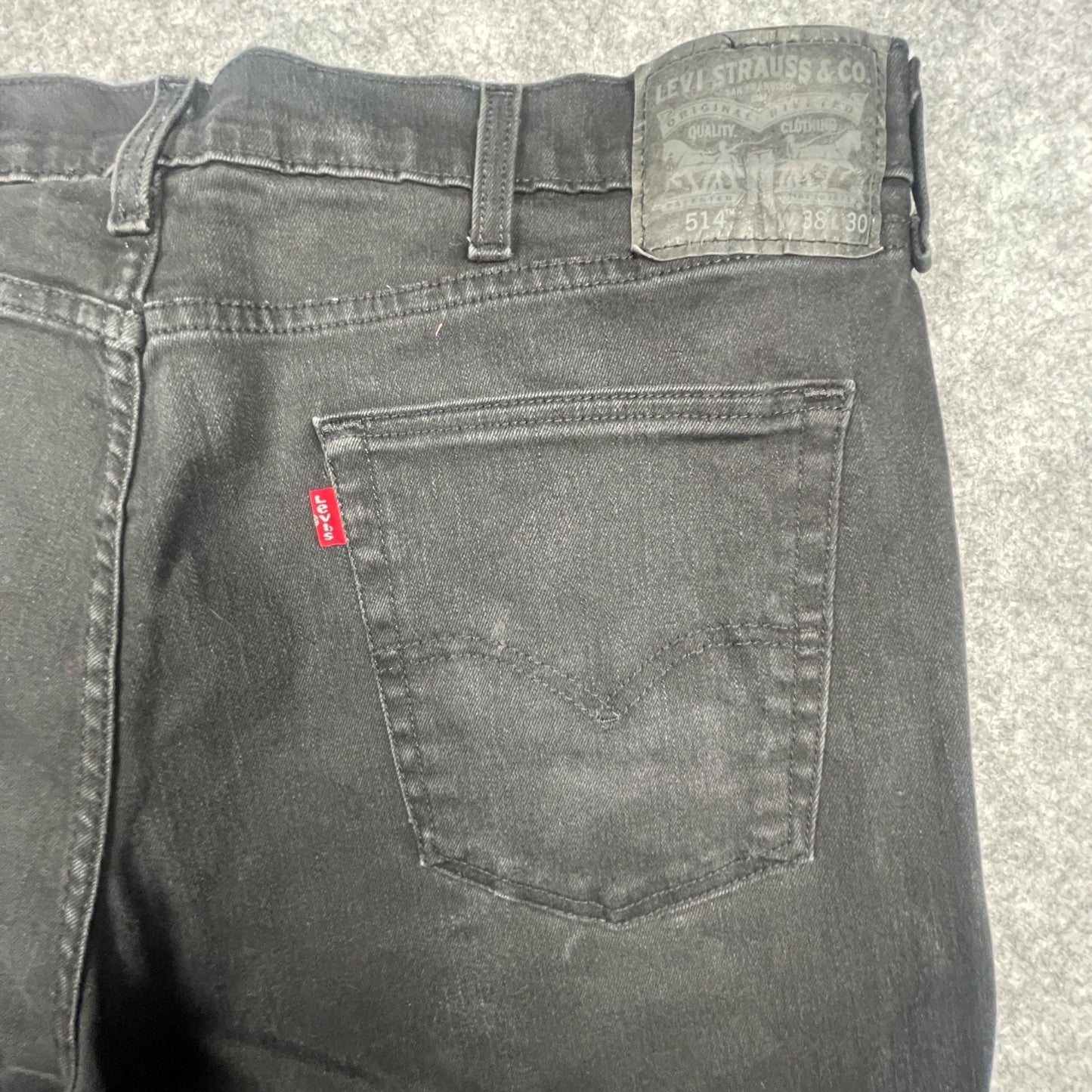 Levis Mens 514 Straight Fit Jeans 38x30 Black Denim Casual Wear - Voodoo Jewelers