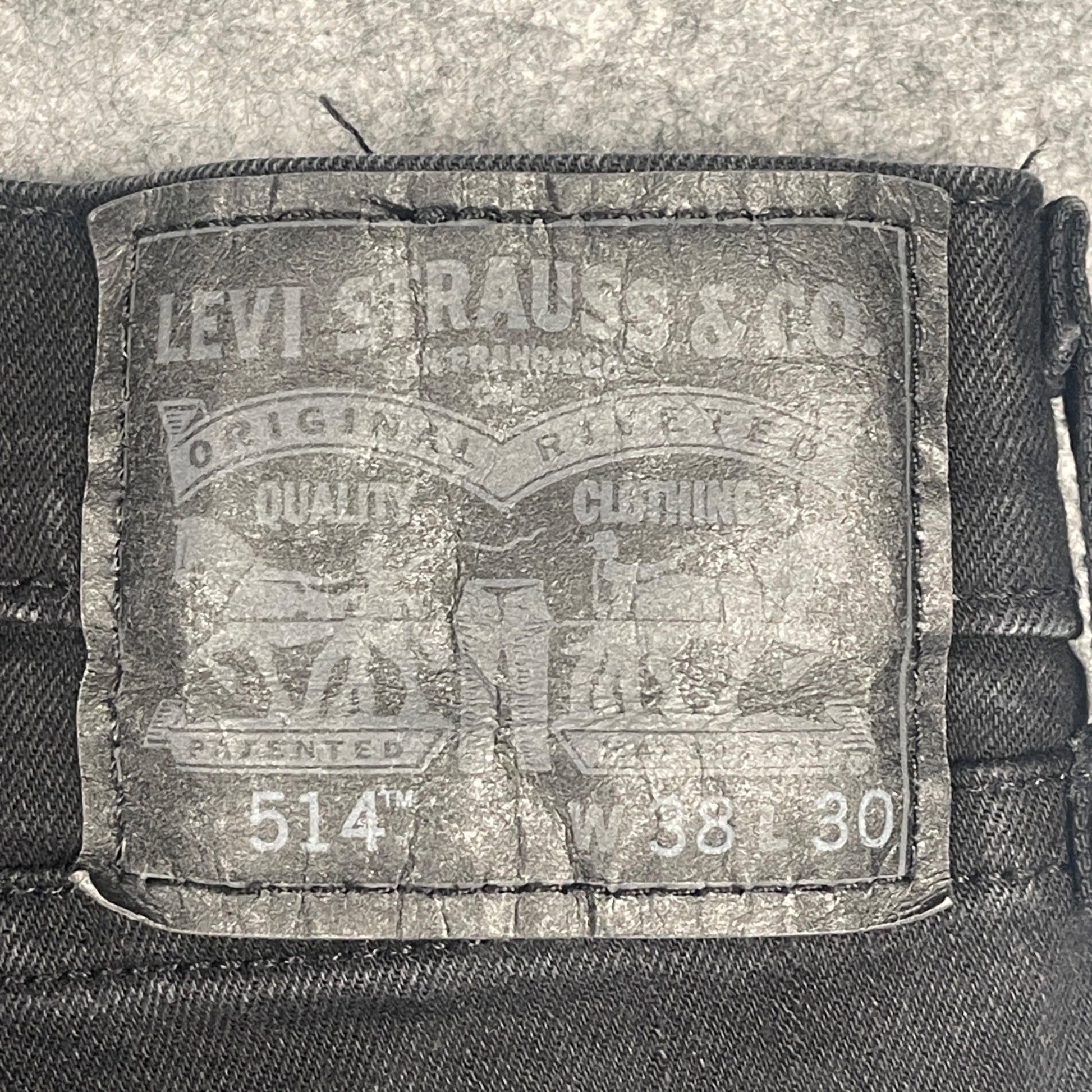 Levis Mens 514 Straight Fit Jeans 38x30 Black Denim Casual Wear - Voodoo Jewelers