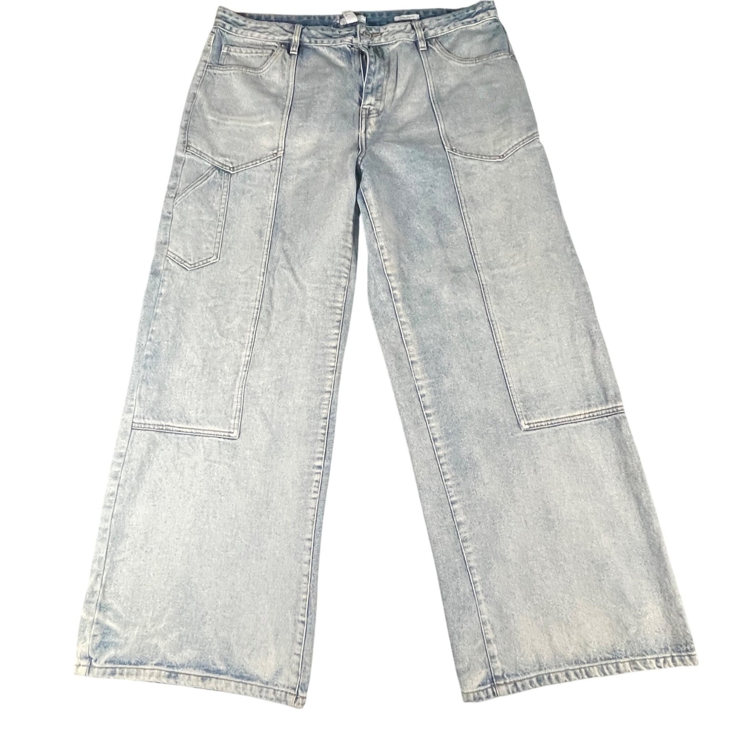 Baggy Skater Jeans 34x31 Wide Leg High-Rise Light Wash Cargo Women's - Voodoo Jewelers