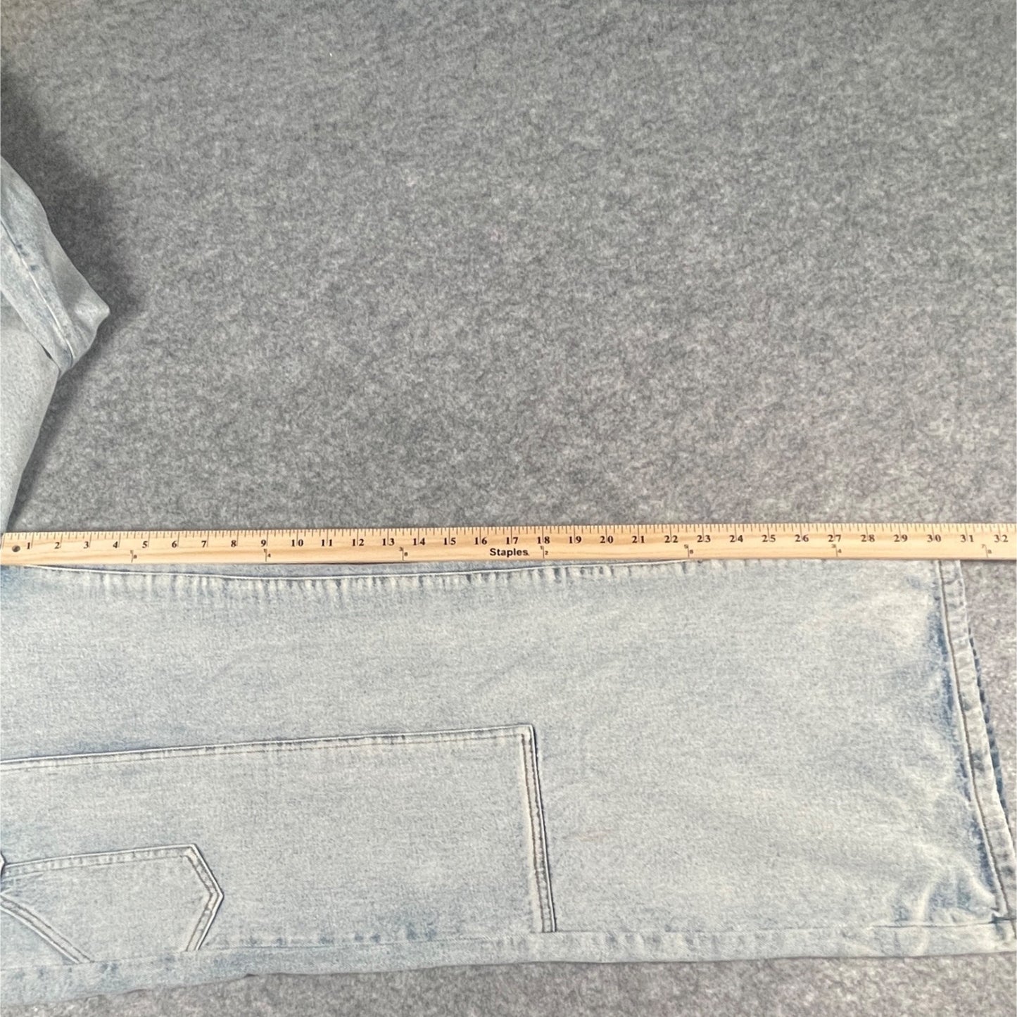 Baggy Skater Jeans 34x31 Wide Leg High-Rise Light Wash Cargo Women's - Voodoo Jewelers