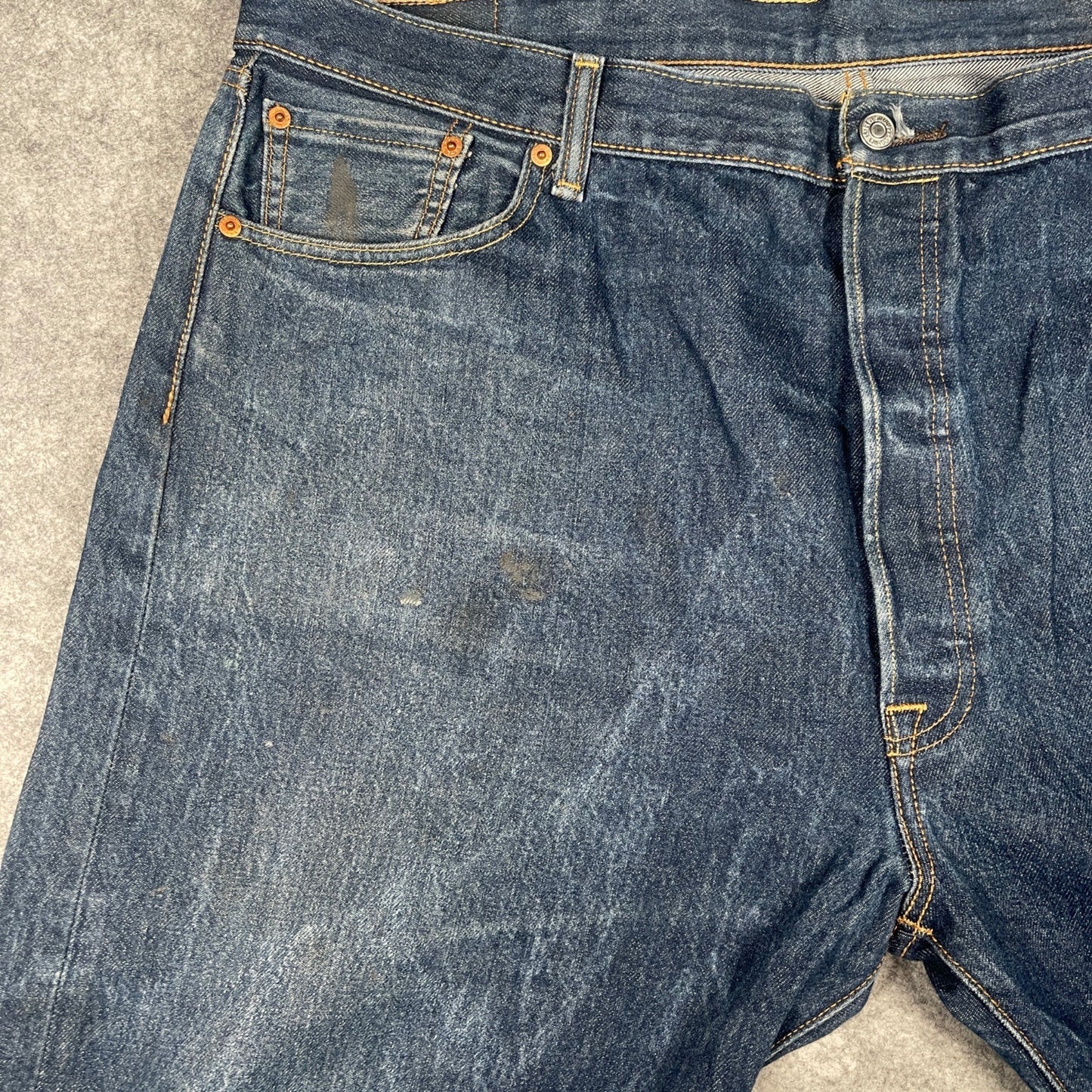 Levi's Men's 501 Straight Leg Jeans W46 L30 Classic Button Fly Denim Blue - Voodoo Jewelers