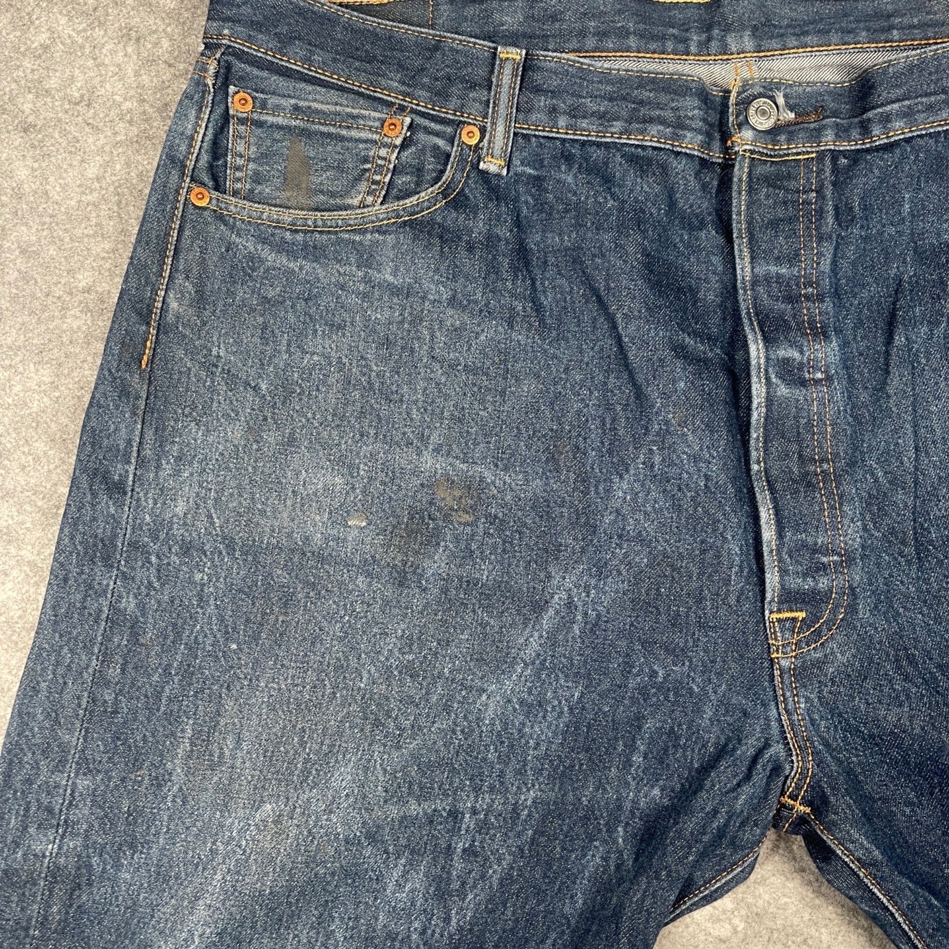 Levi's Men's 501 Straight Leg Jeans W46 L30 Classic Button Fly Denim Blue - Voodoo Jewelers