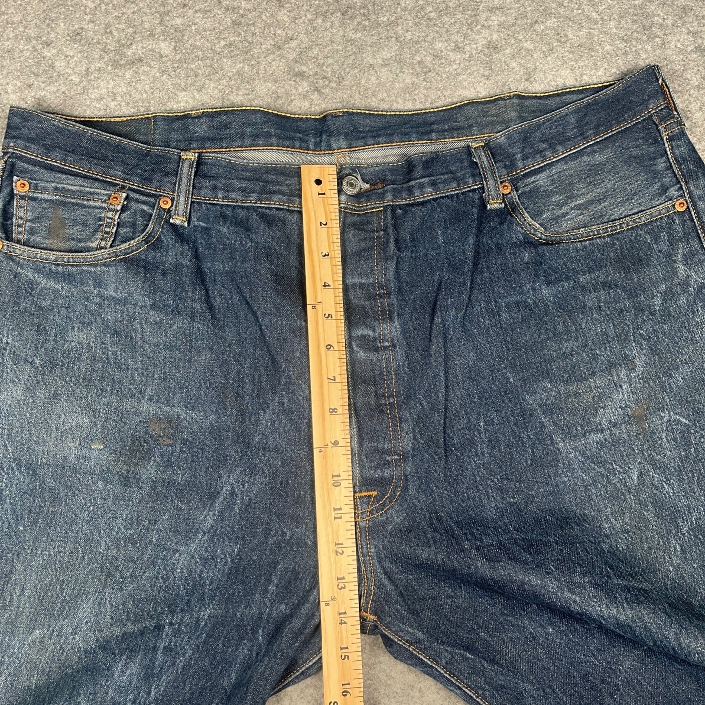 Levi's Men's 501 Straight Leg Jeans W46 L30 Classic Button Fly Denim Blue - Voodoo Jewelers