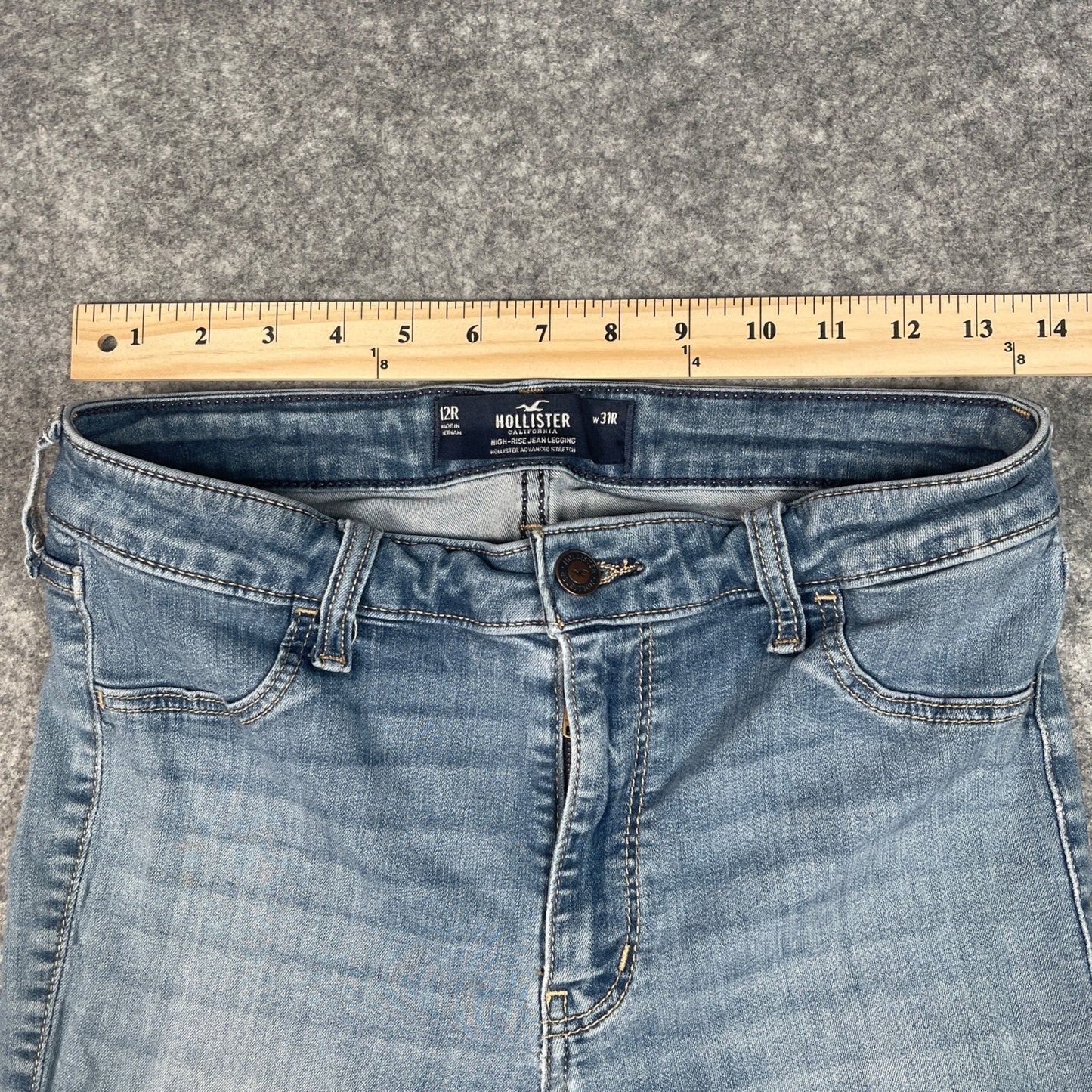 Hollister High-Rise Jean Leggings Womens Size 12R Stretch Light Wash Blue - Voodoo Jewelers