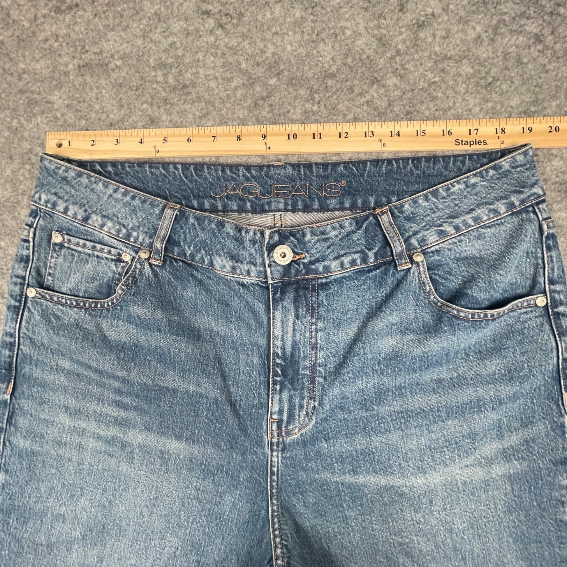 Jag Womens High Rise Straight Leg Jeans Size 20W Classic Blue Denim - Voodoo Jewelers