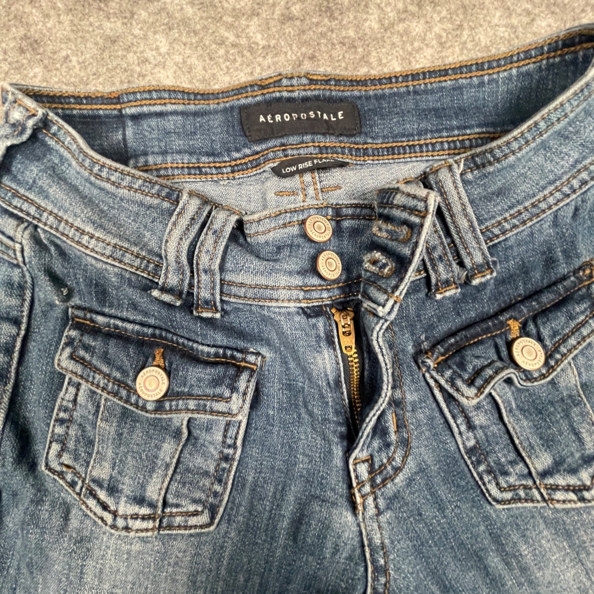 Aeropostale Womens Low Rise Flare Jeans 00 Reg Comfortable Stylish Denim - Voodoo Jewelers