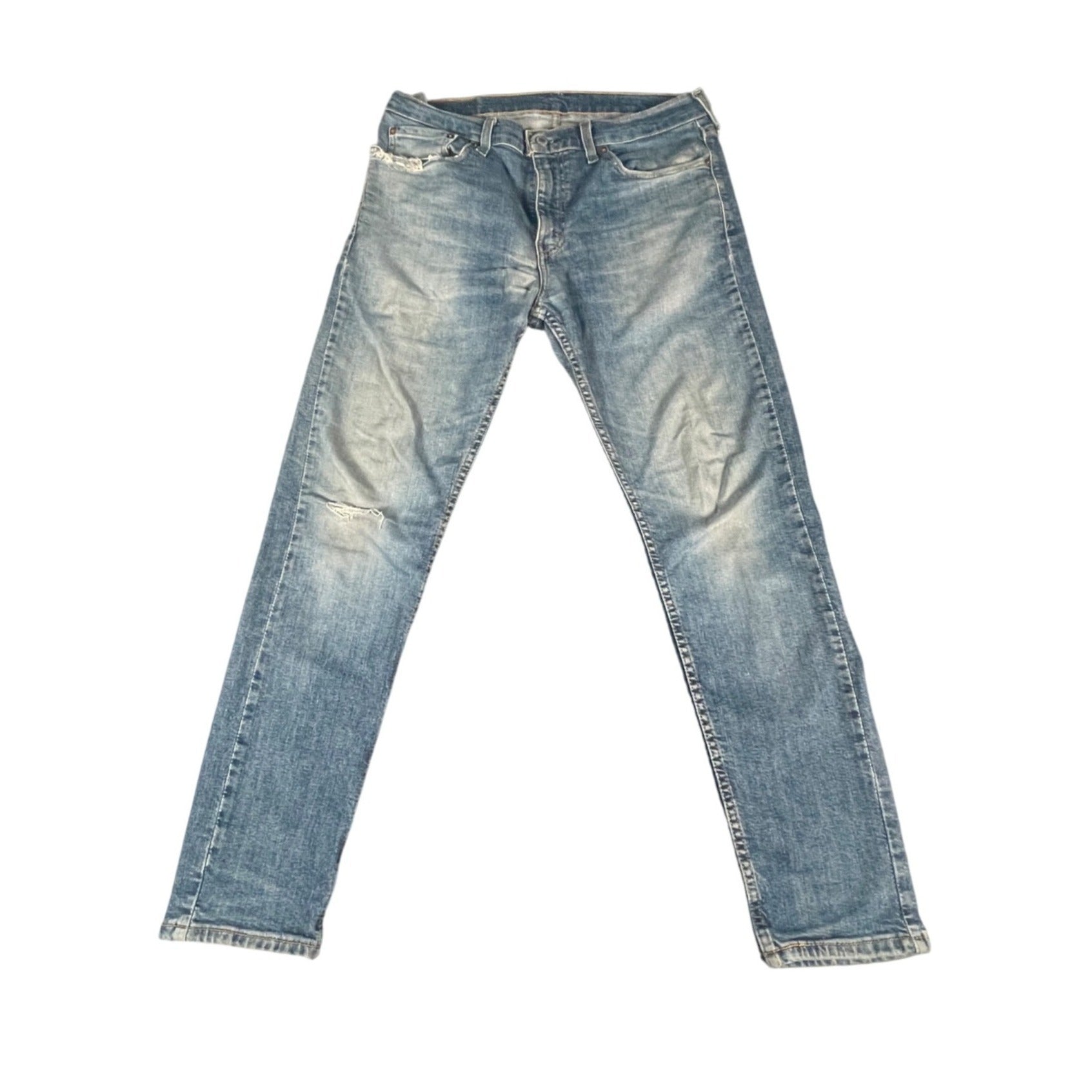 Levis Men's Jeans 32x30 Distressed Straight Fit Used Blue Denim Casual Style - Voodoo Jewelers